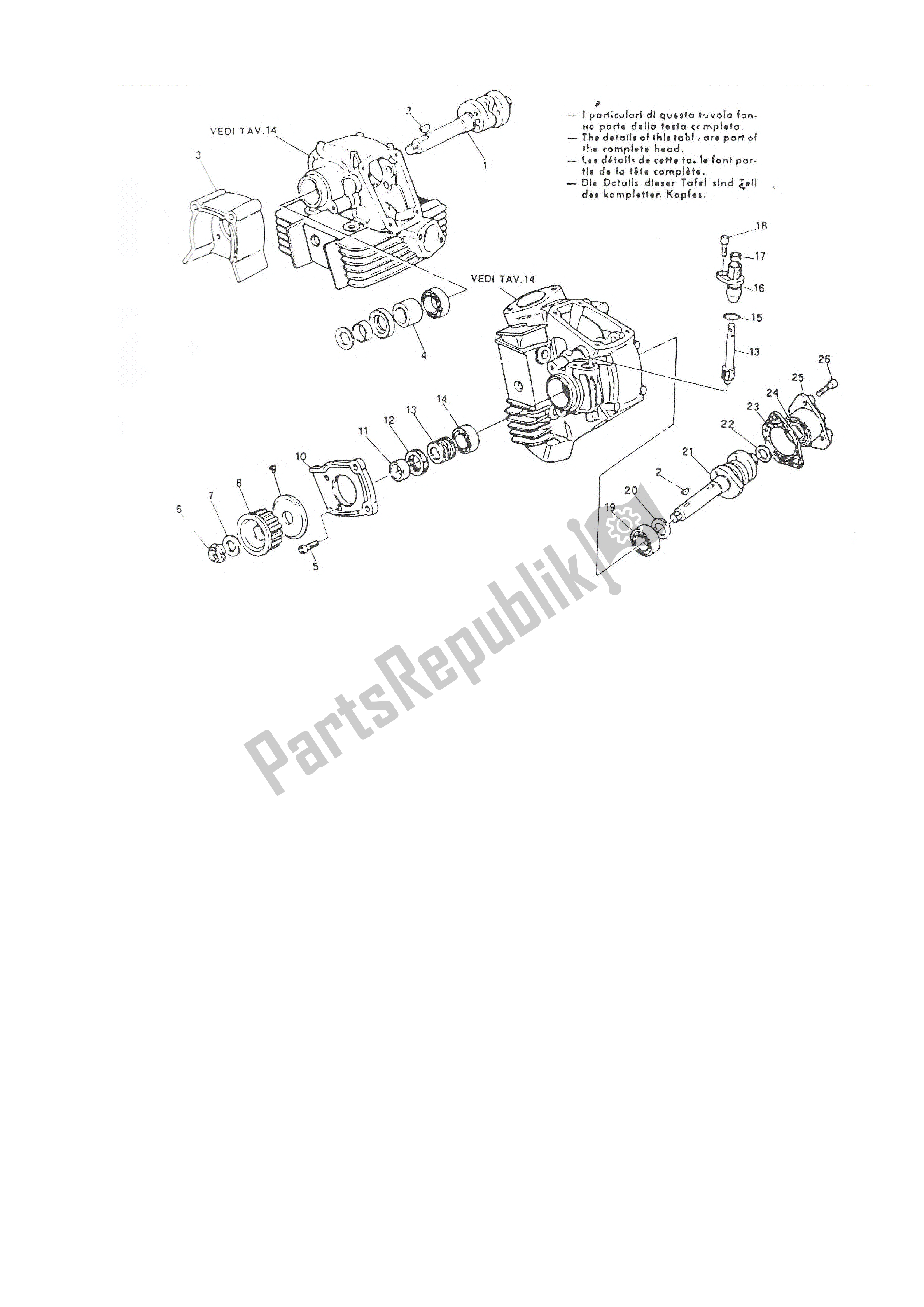 Tutte le parti per il Testa Distribuzion del Ducati Paso 906 1988 - 1989