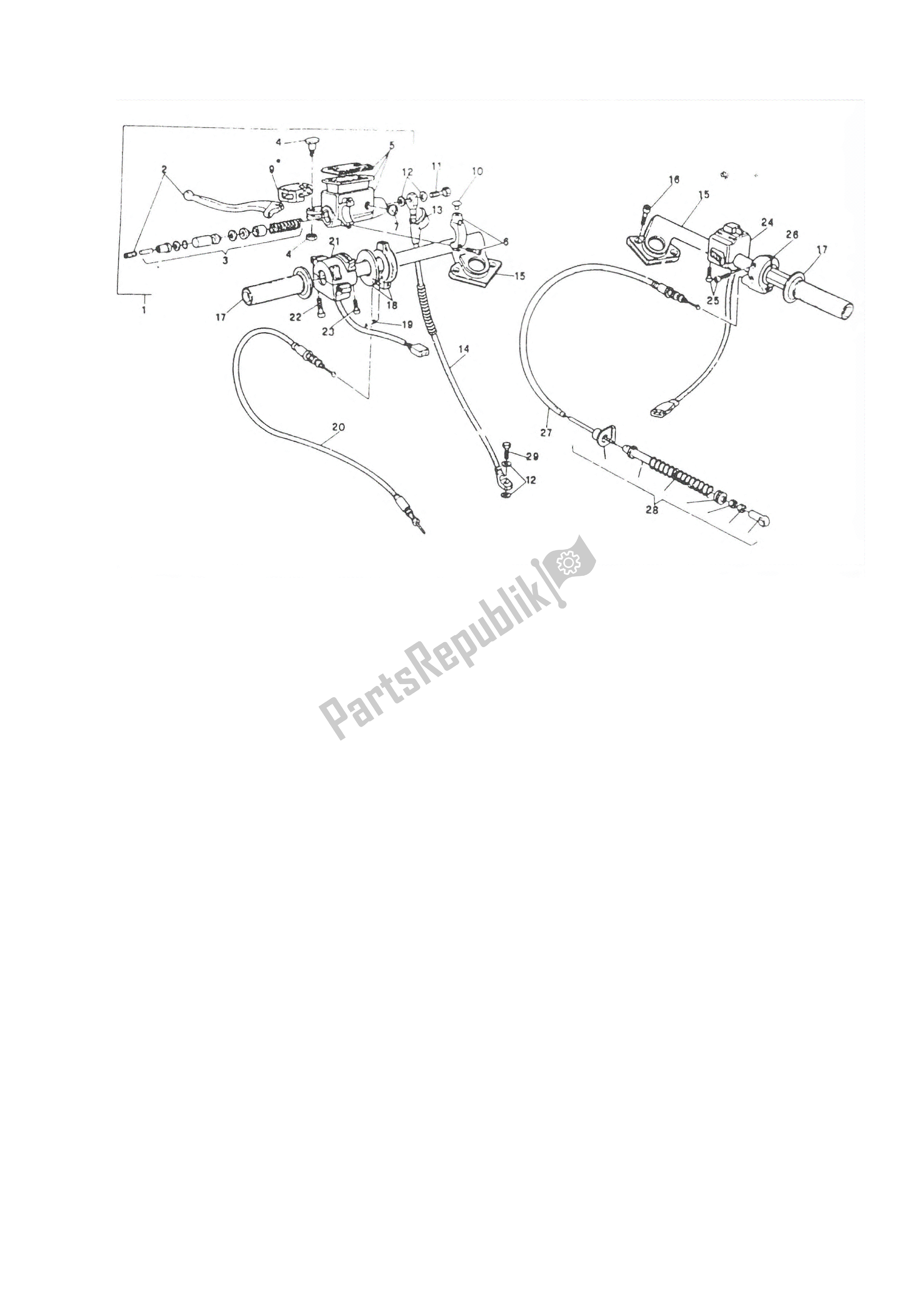 All parts for the Handlebar And Controls of the Ducati Paso 906 1988 - 1989