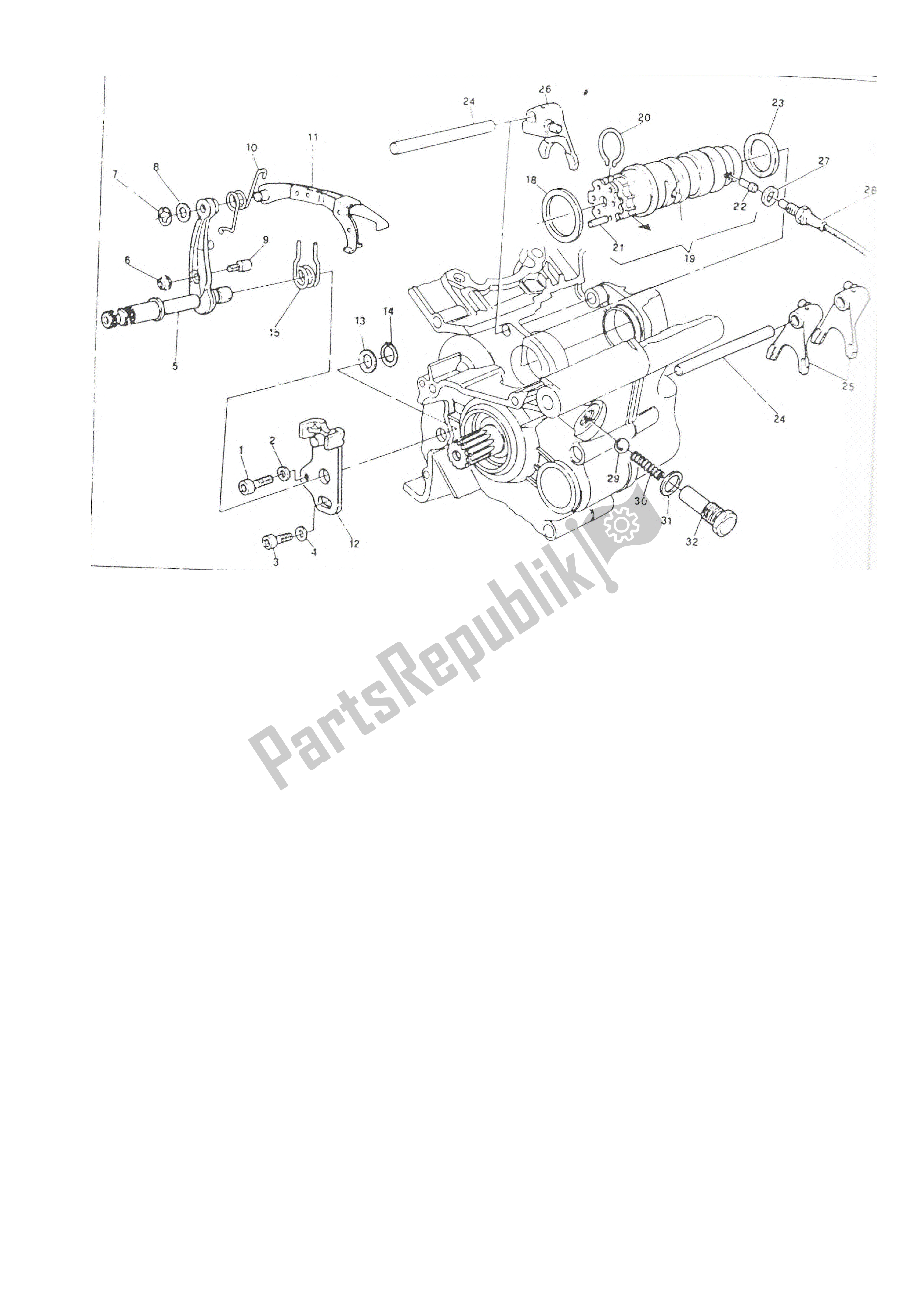 Tutte le parti per il Gearchange del Ducati Paso 906 1988 - 1989