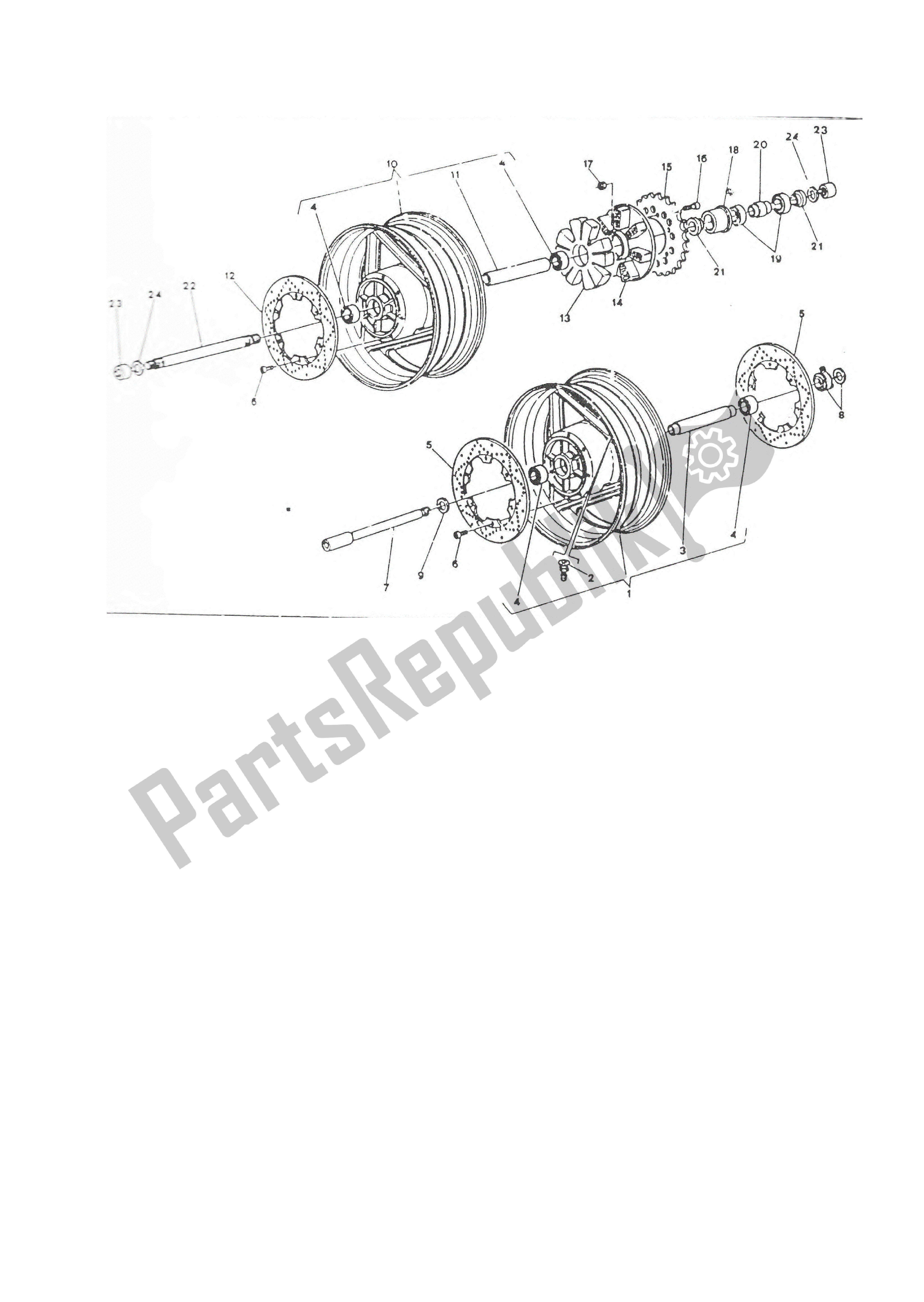 All parts for the Front And Rear Wheels ? Of the Ducati Paso 906 1988 - 1989