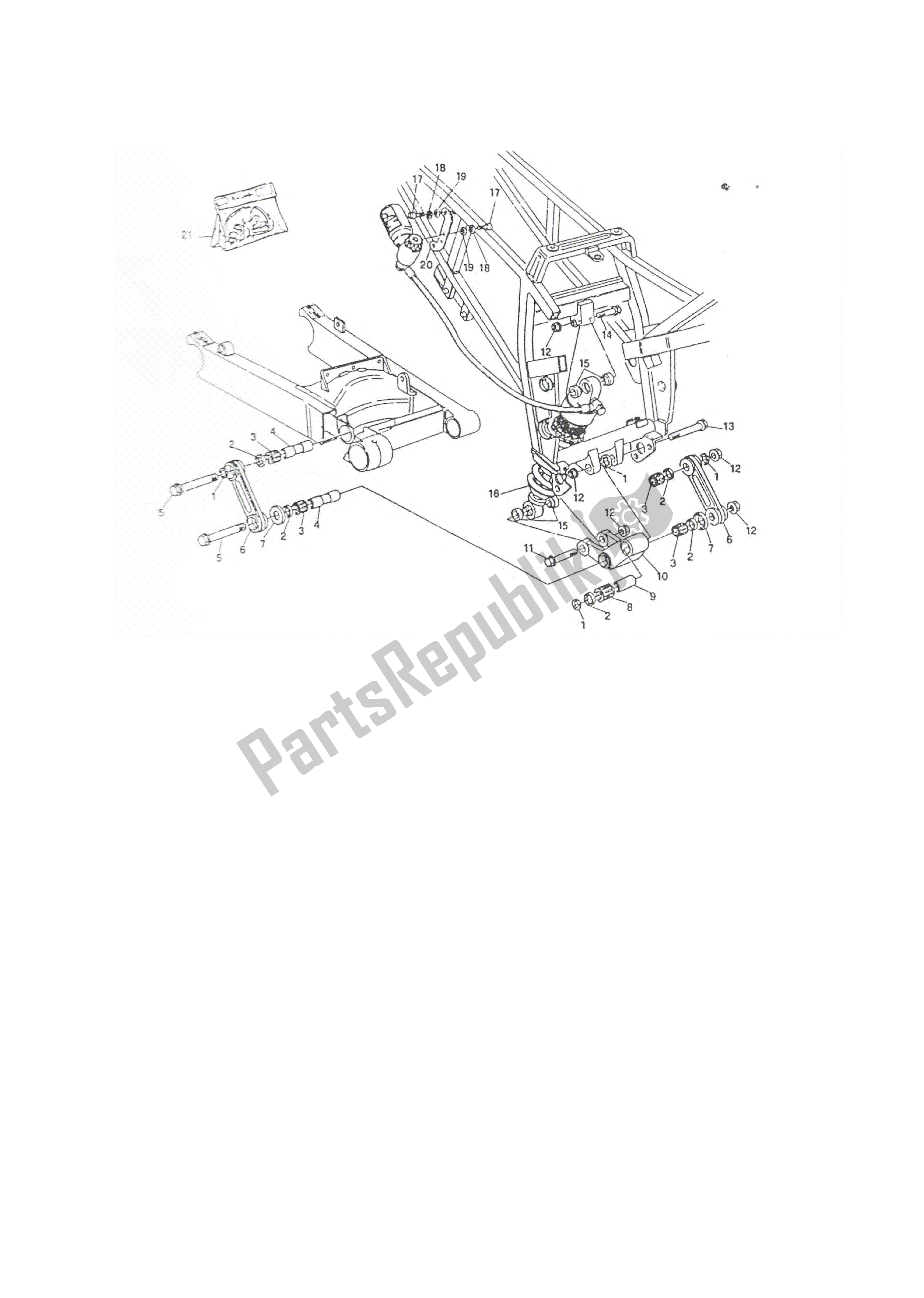 Tutte le parti per il Sospensione Post del Ducati Paso 906 1988 - 1989