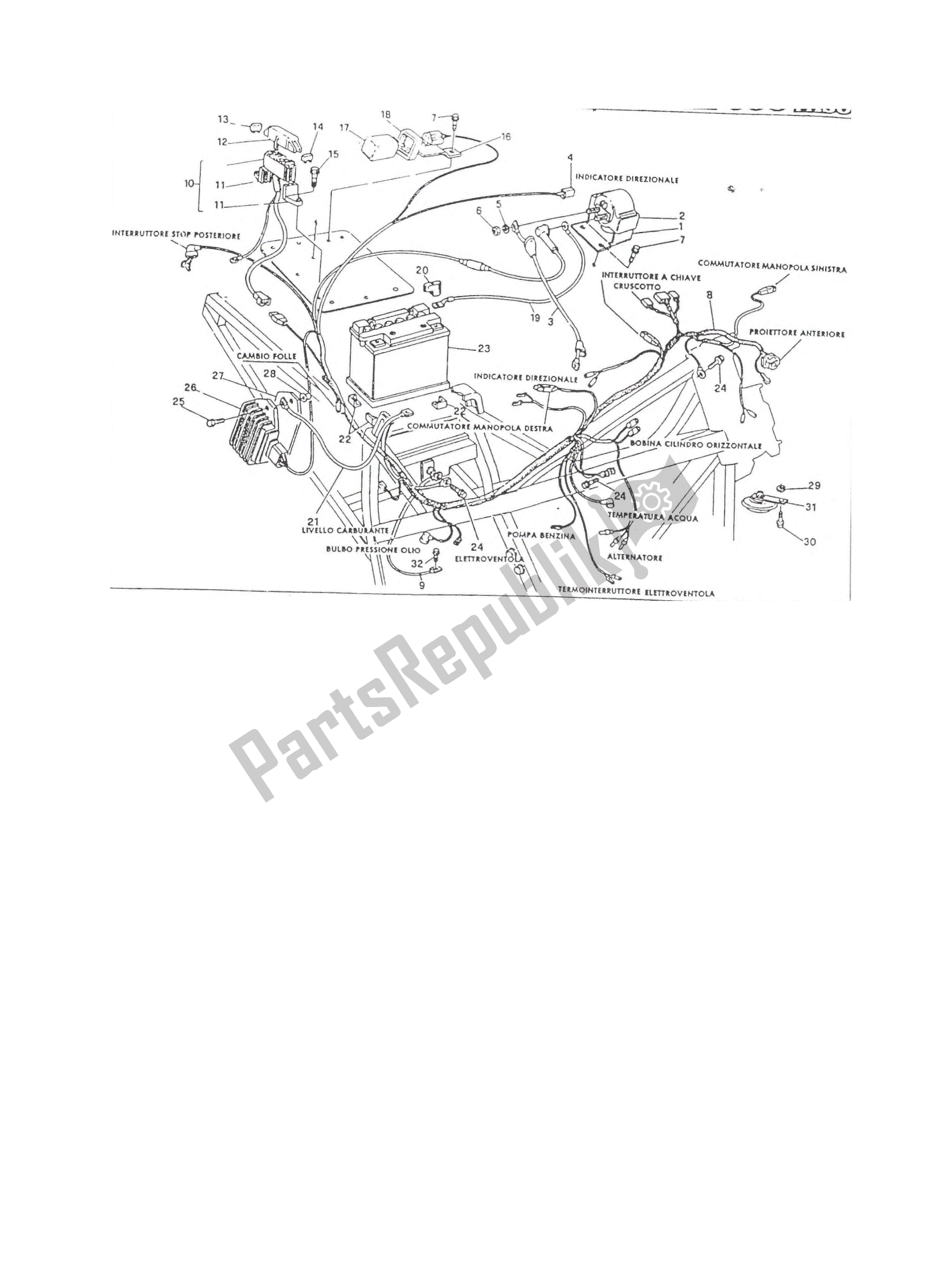 Todas as partes de Sistema Elétrico do Ducati Paso 906 1988 - 1989