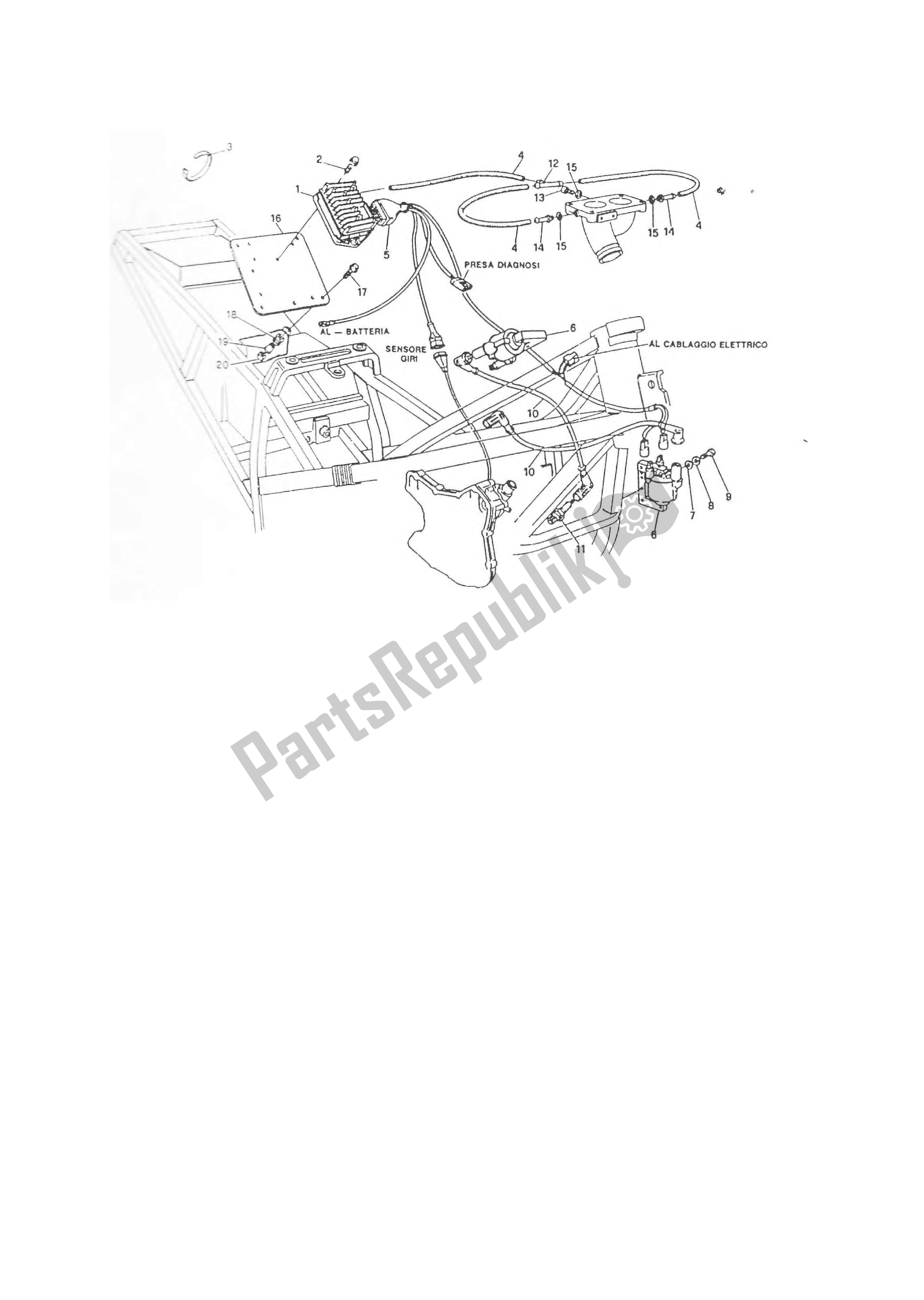 All parts for the Electronic System of the Ducati Paso 906 1988 - 1989