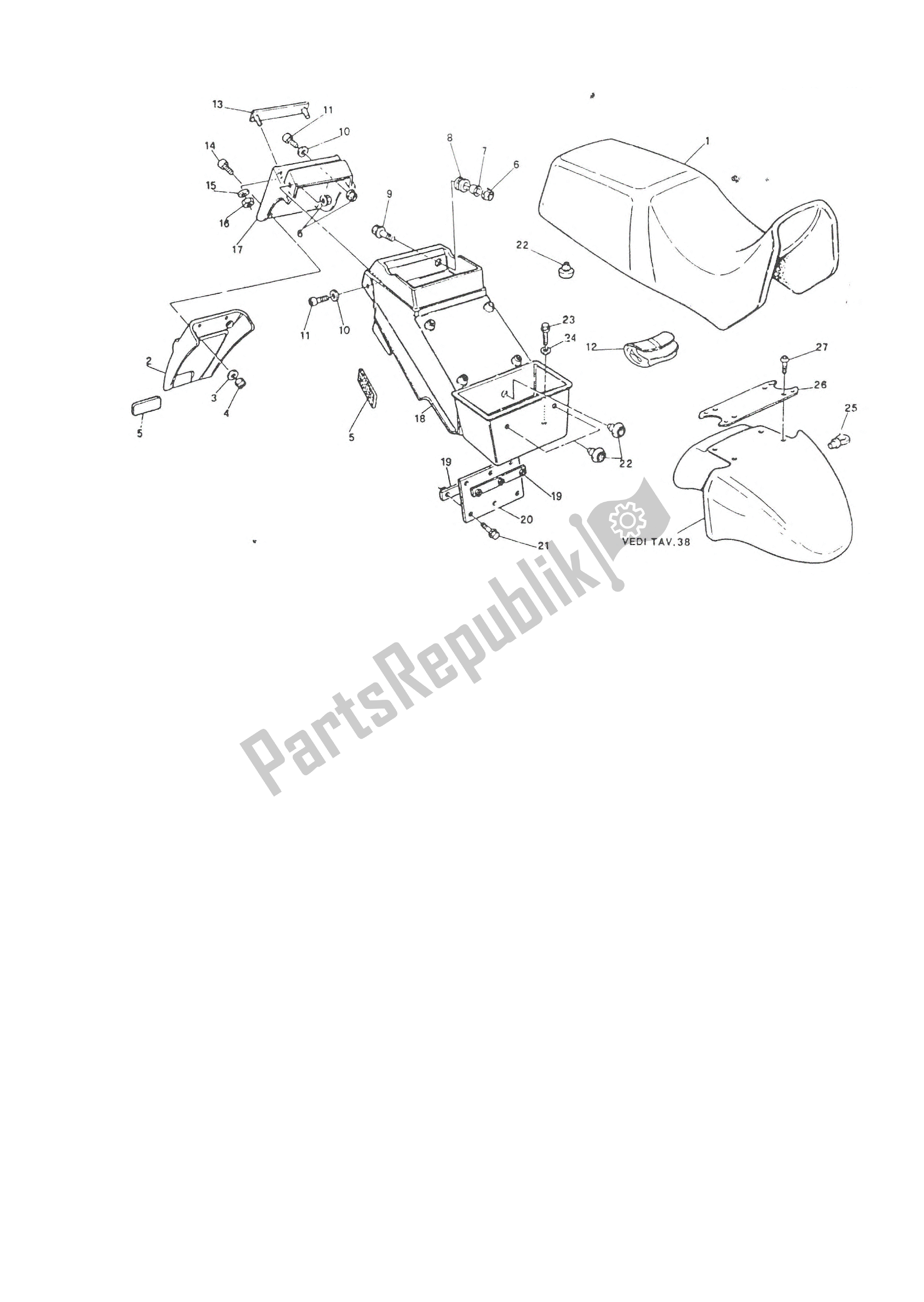 Tutte le parti per il Sella - Parafanghi del Ducati Paso 906 1988 - 1989