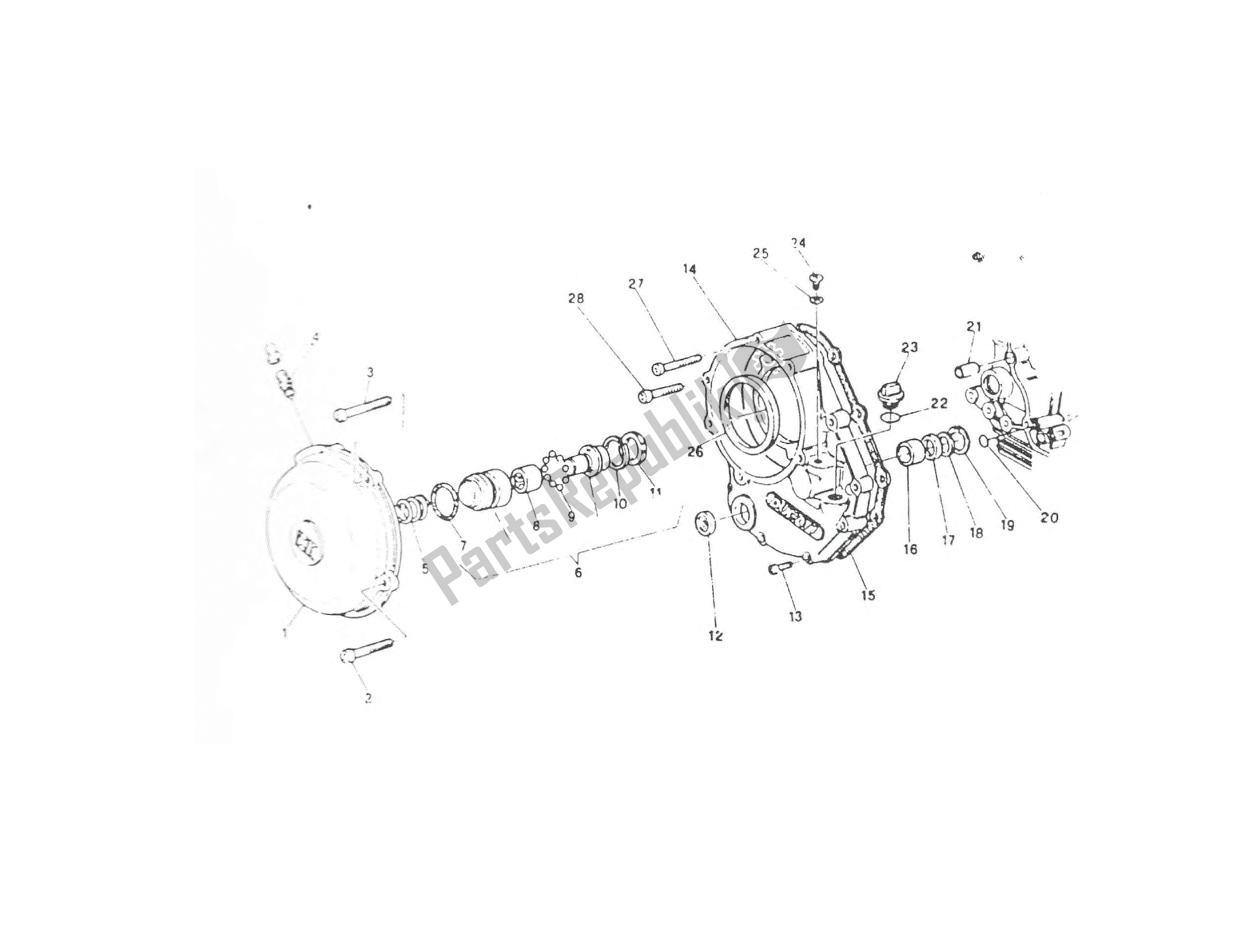 Tutte le parti per il Coperchio Frizione del Ducati Paso 906 1988 - 1989