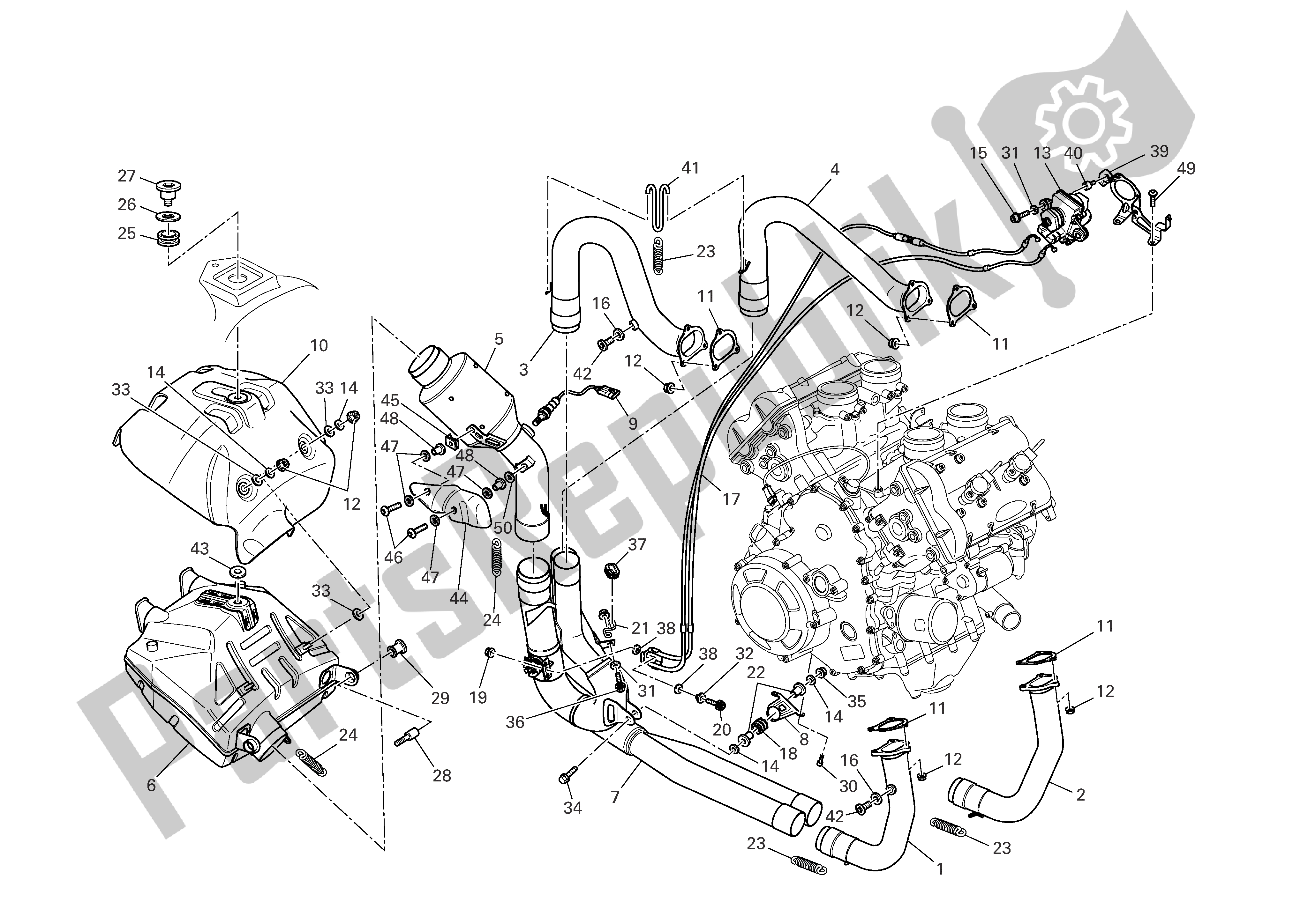 Todas las partes para Sistema De Escape de Ducati Desmosedici 1000 2008