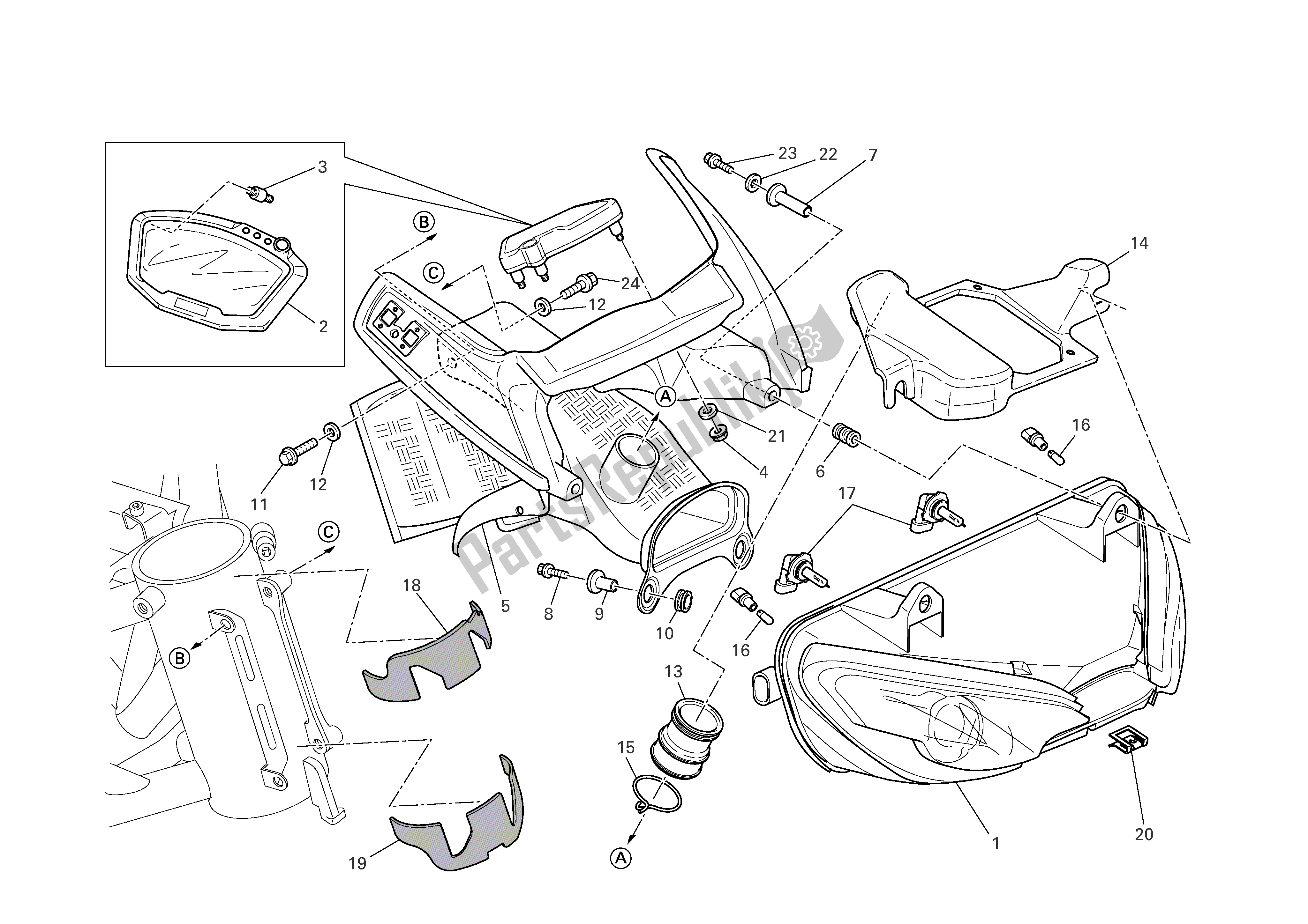 Todas las partes para Faro E Instr. Panel de Ducati Desmosedici 1000 2008