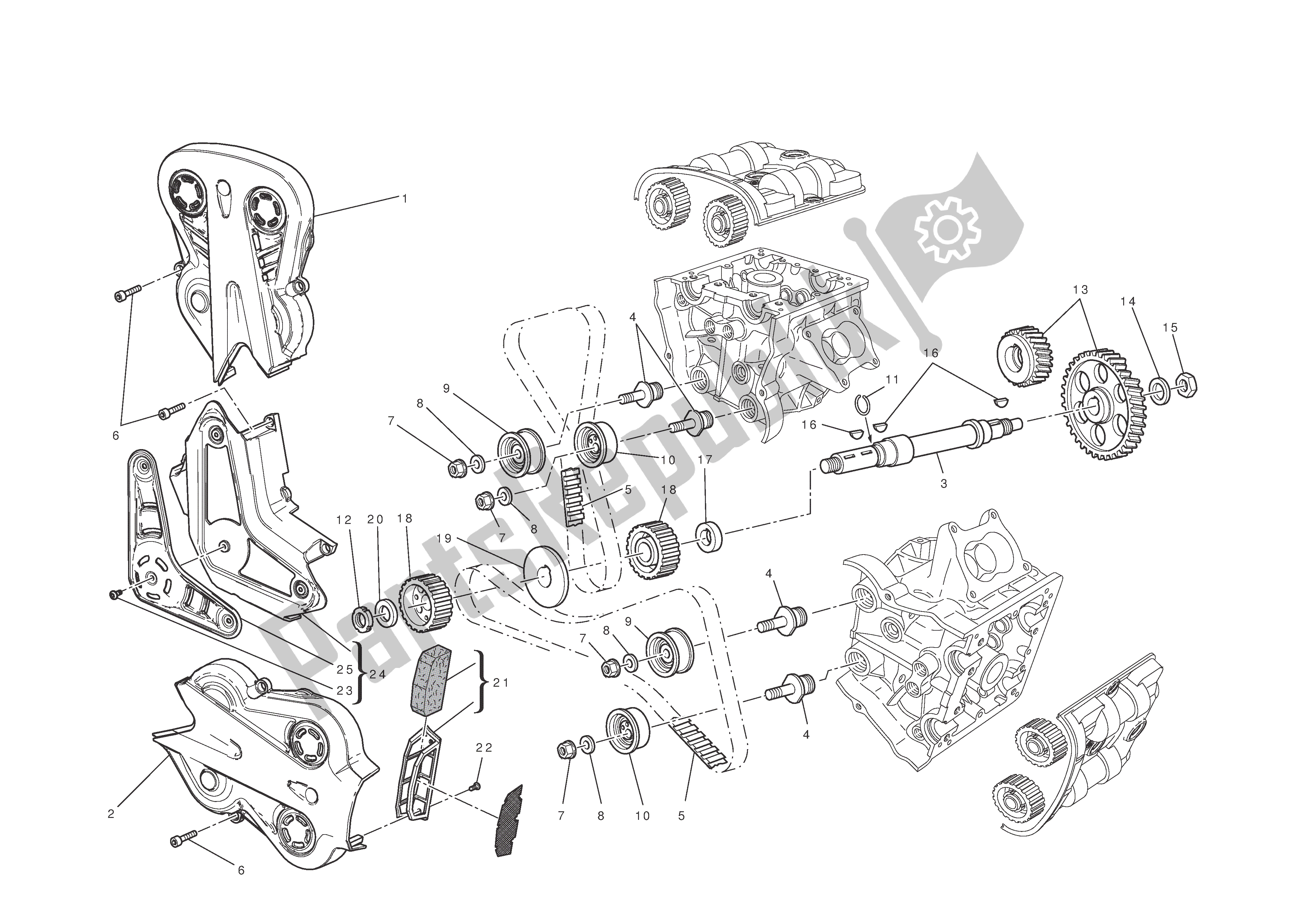 Todas as partes de Sistema De Tempo do Ducati Diavel AMG 1200 2013