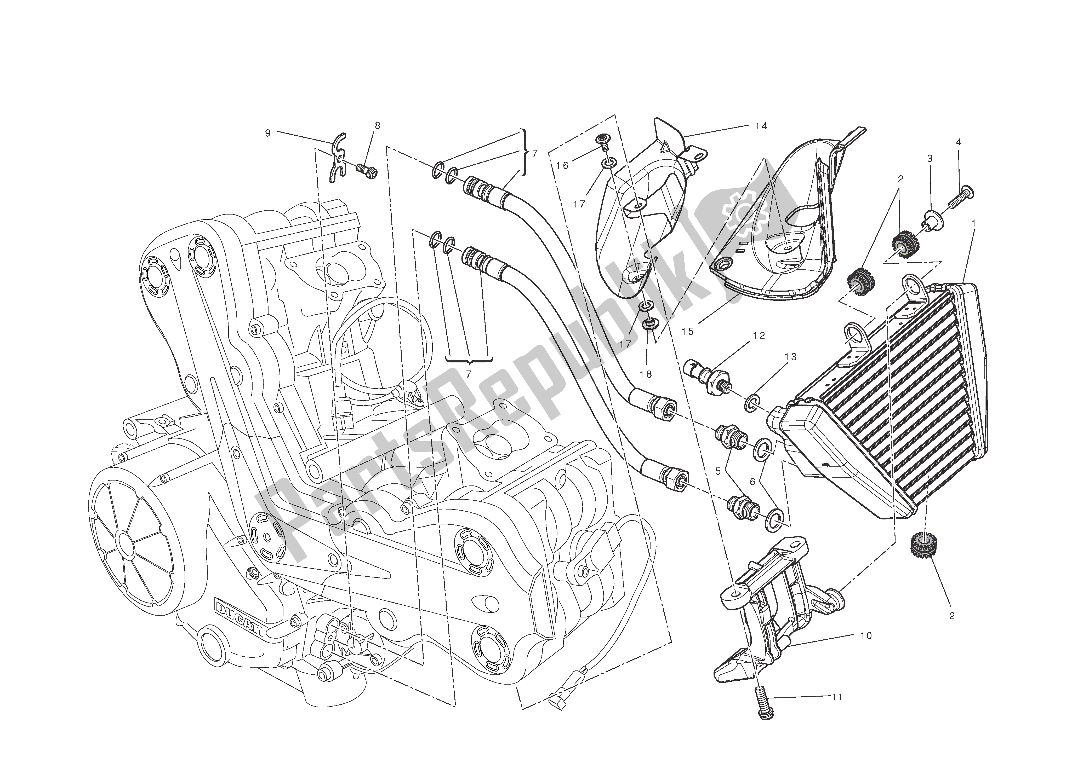 Todas las partes para Enfriador De Aceite de Ducati Diavel AMG 1200 2013