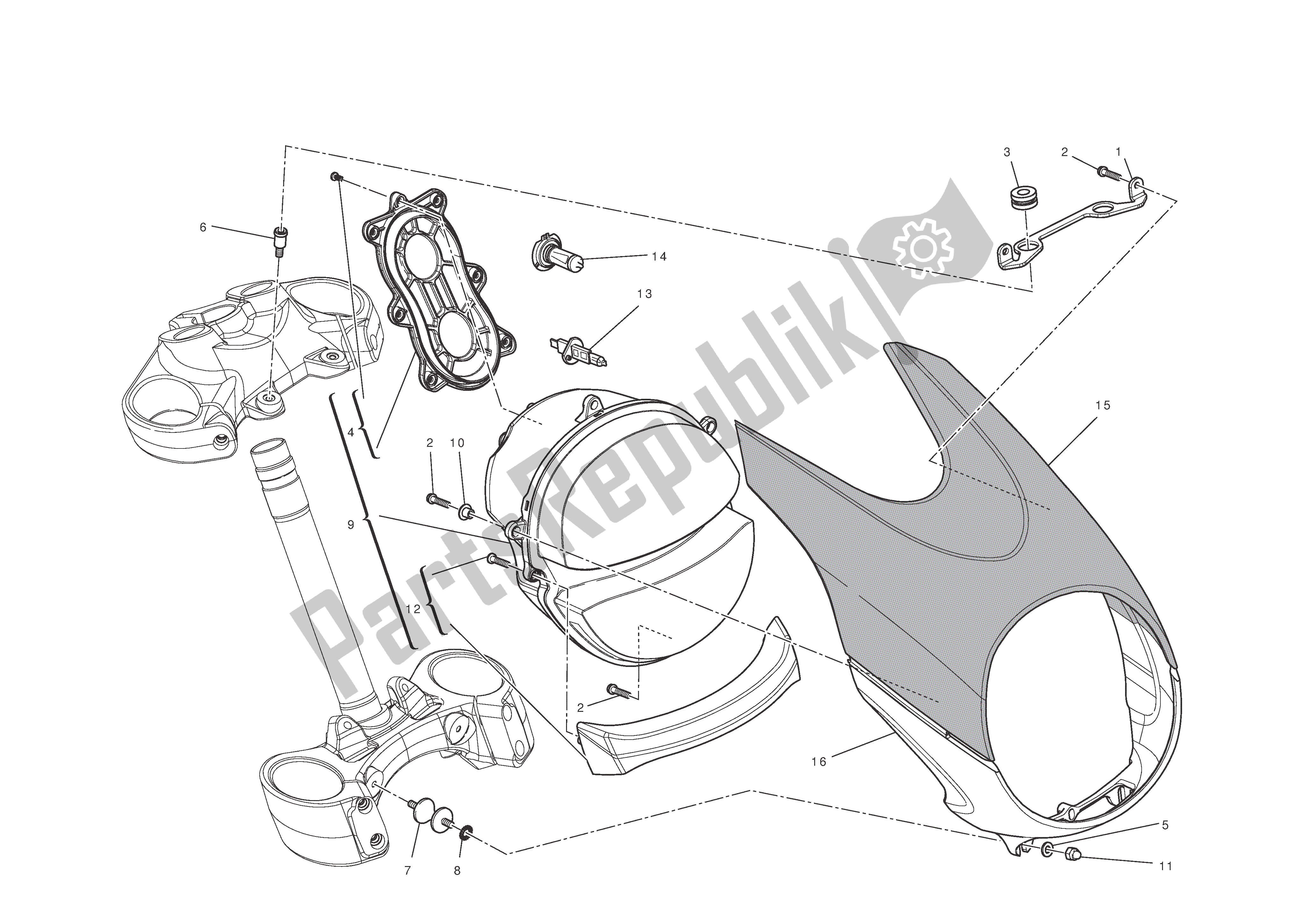 Todas las partes para Faro de Ducati Diavel AMG 1200 2013