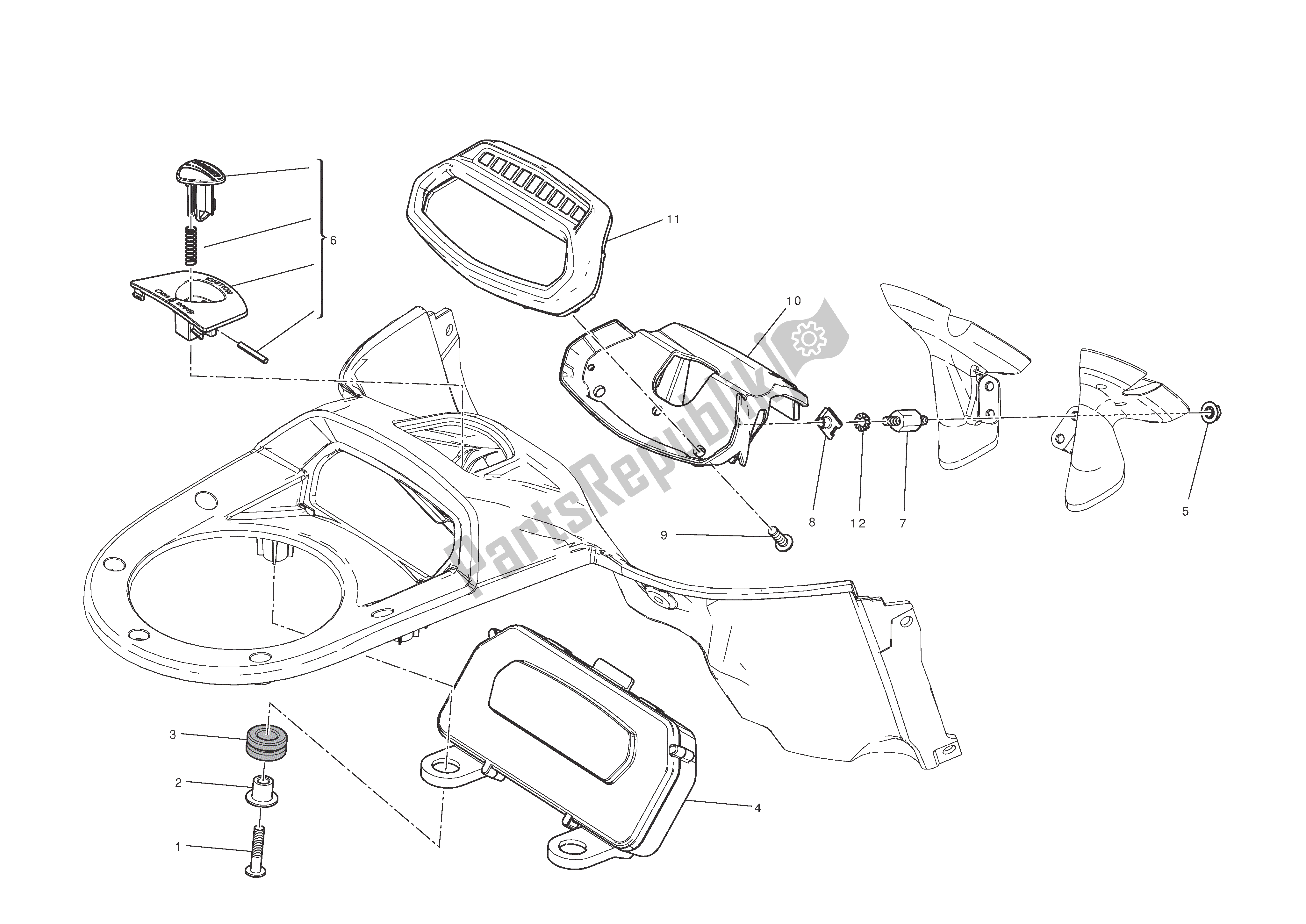 Tutte le parti per il Pannello Degli Strumenti del Ducati Diavel AMG 1200 2013