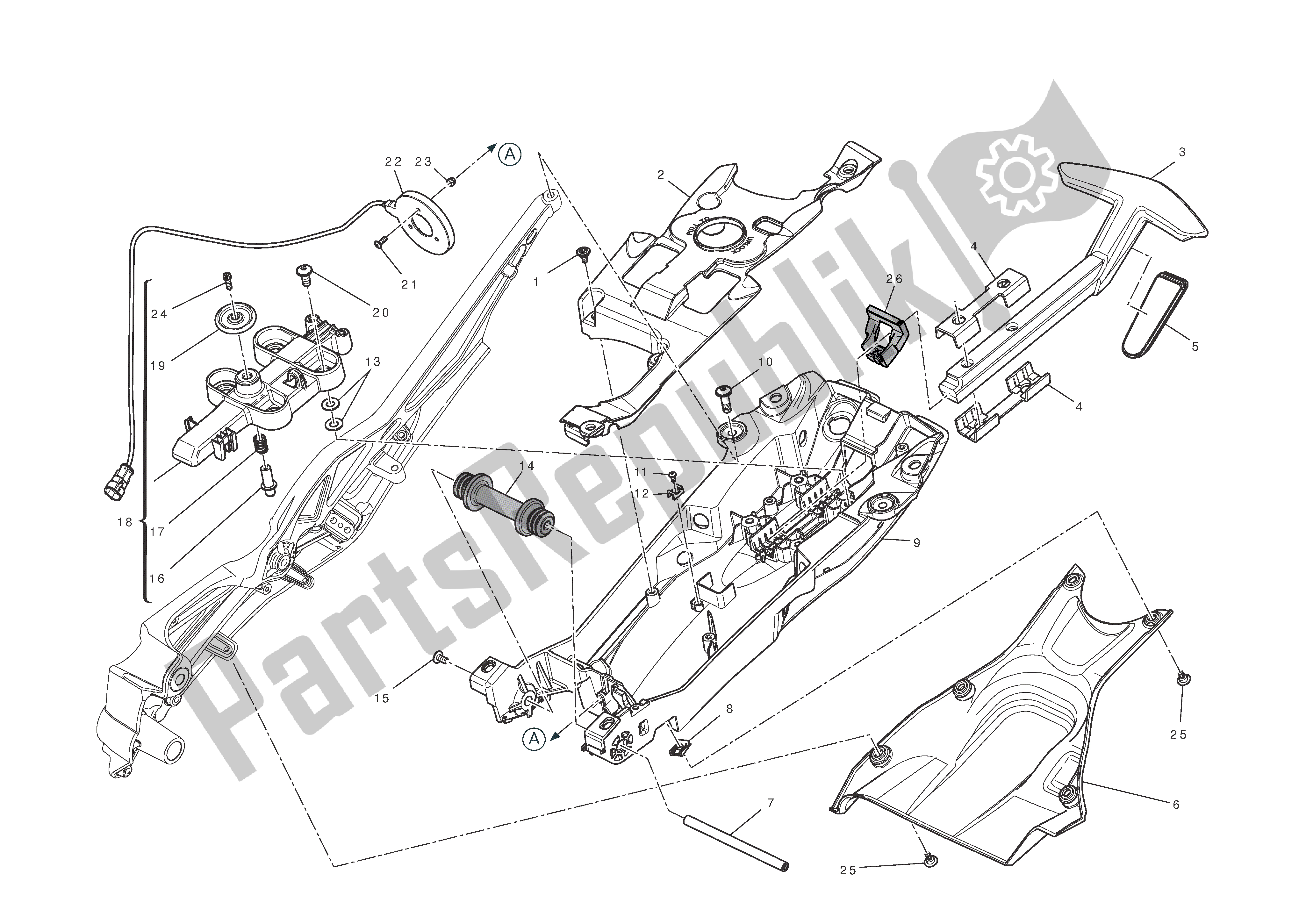 Todas las partes para Bastidor Posterior de Ducati Diavel AMG 1200 2013