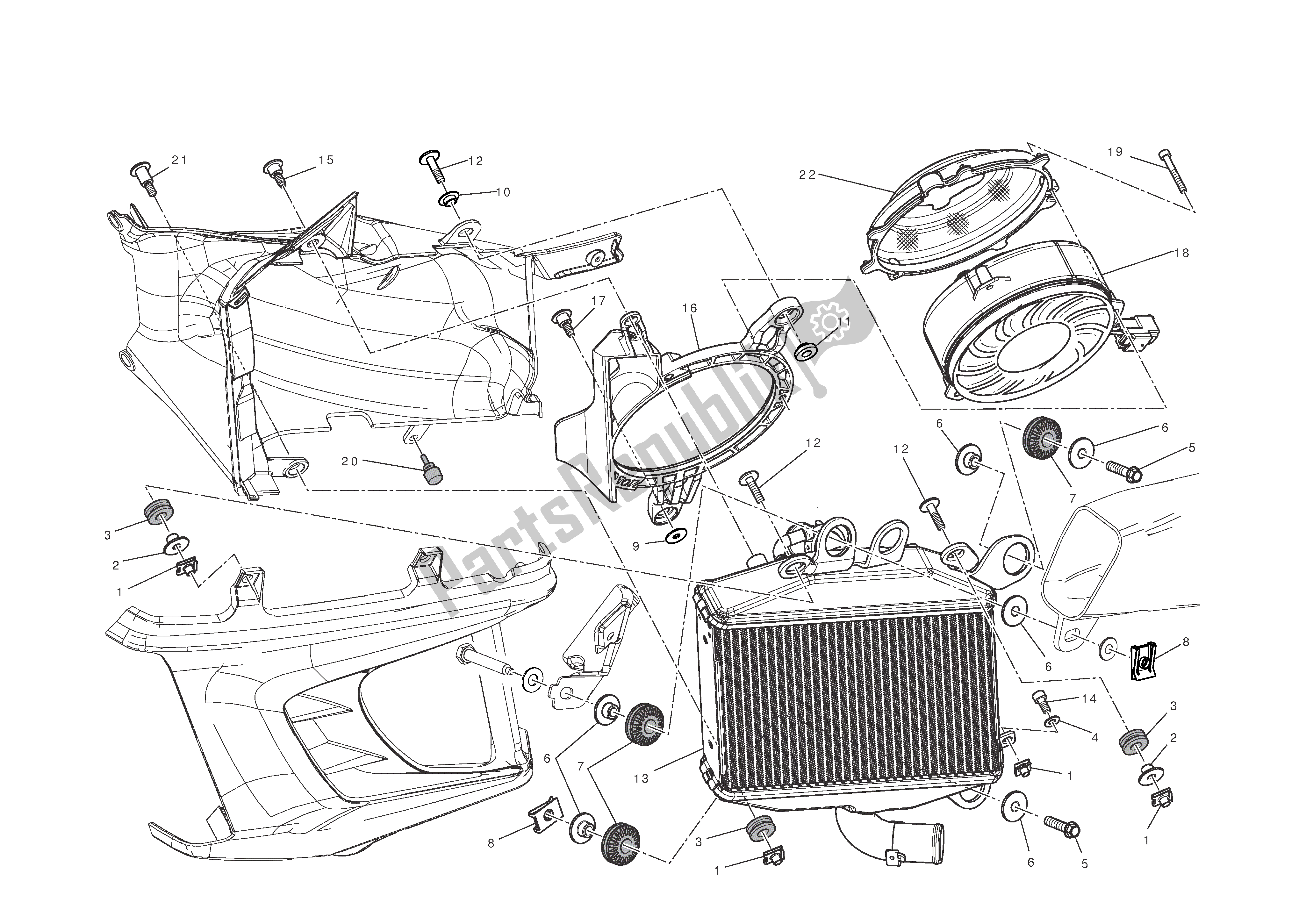 Todas las partes para Radiador (izquierda) de Ducati Diavel AMG 1200 2013