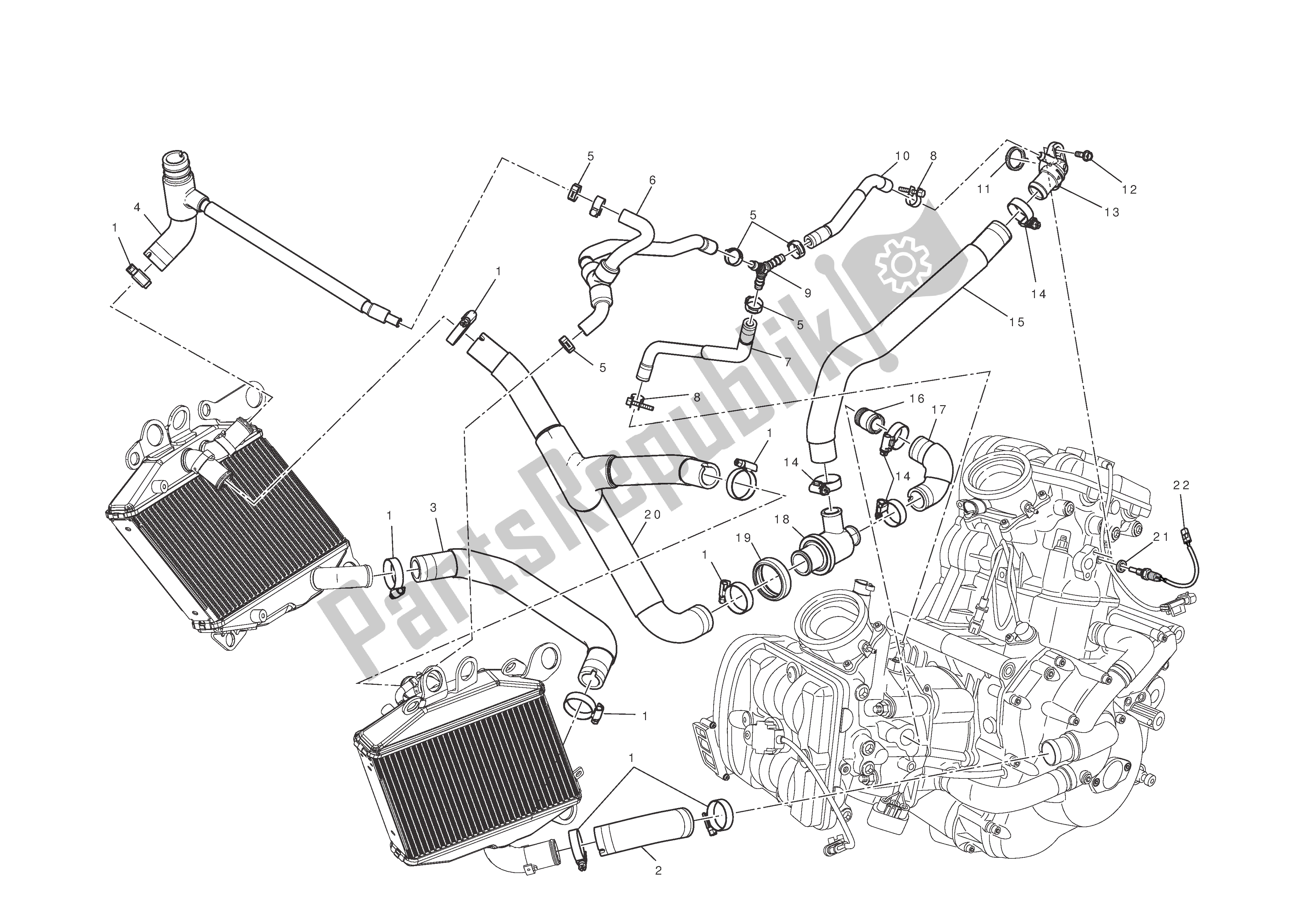 Todas las partes para Sistema De Refrigeración de Ducati Diavel AMG 1200 2013