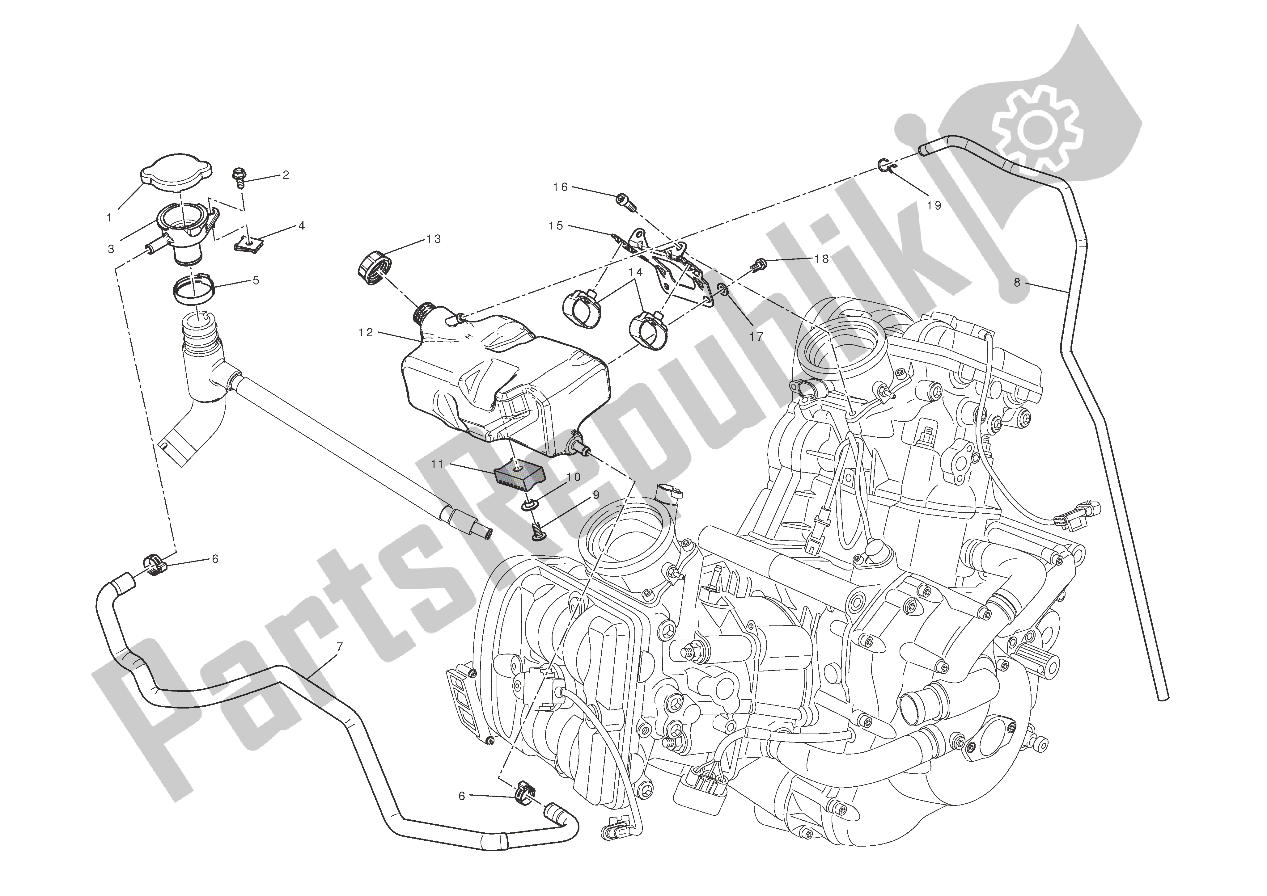 Todas las partes para Tanque De Expansión de Ducati Diavel AMG 1200 2013