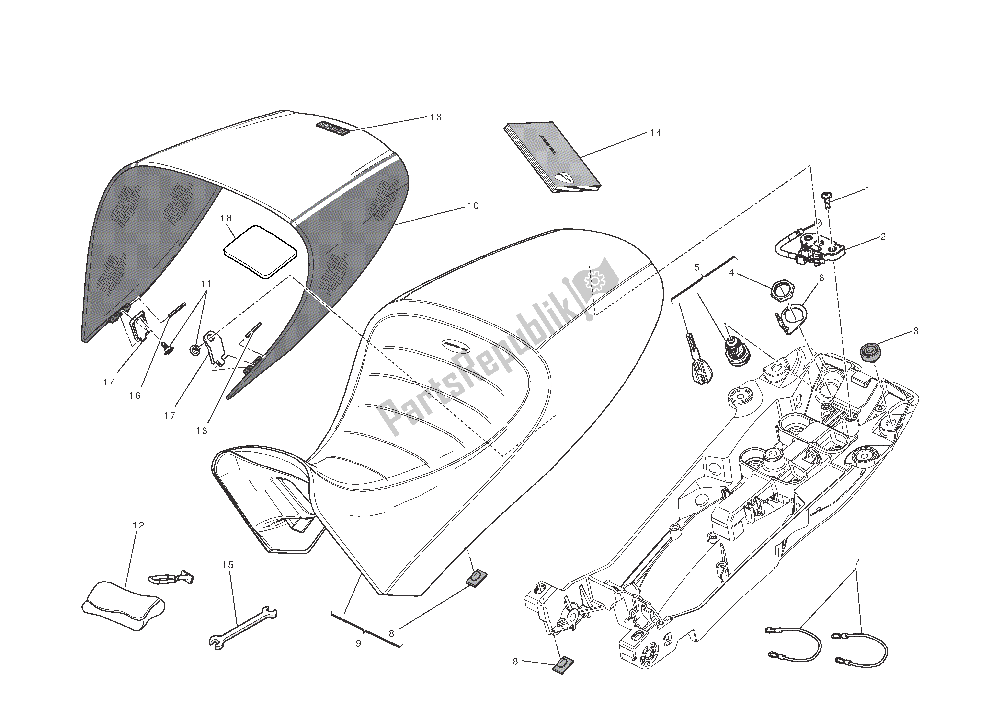 Todas las partes para Asiento de Ducati Diavel AMG 1200 2013