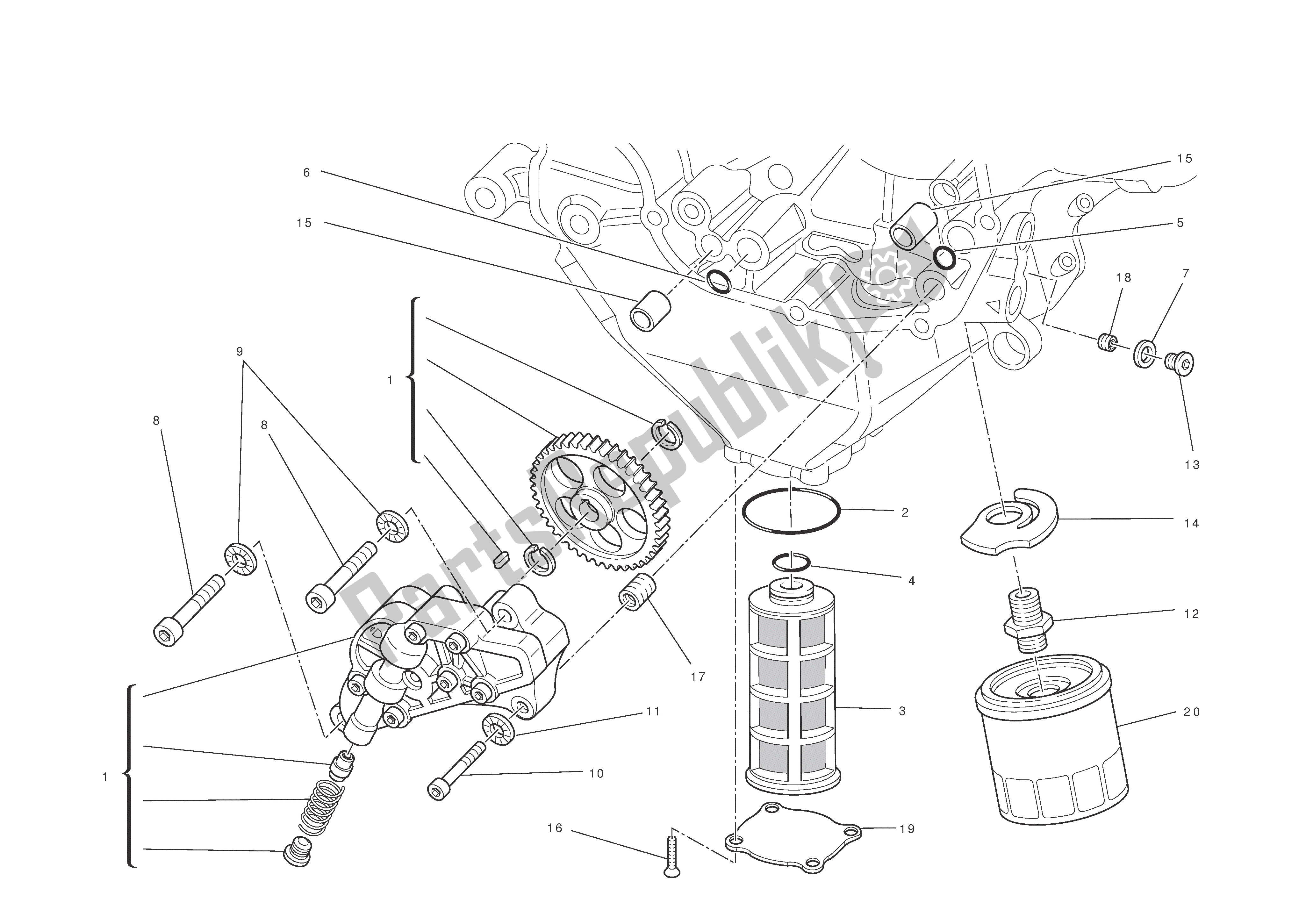 Todas las partes para Filtros Y Bomba De Aceite de Ducati Diavel AMG 1200 2013