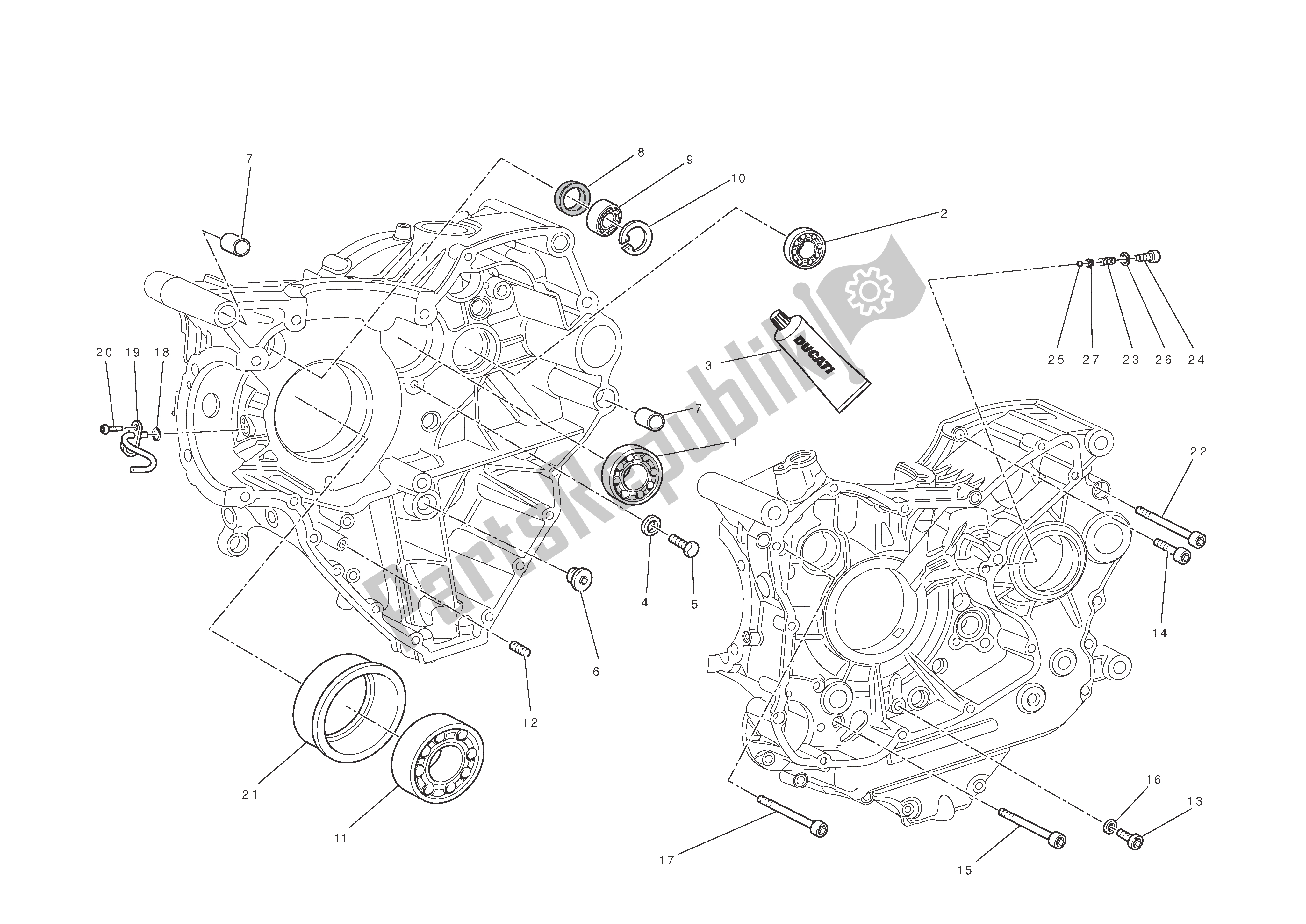 Todas las partes para Mitades Del Cárter de Ducati Diavel AMG 1200 2013