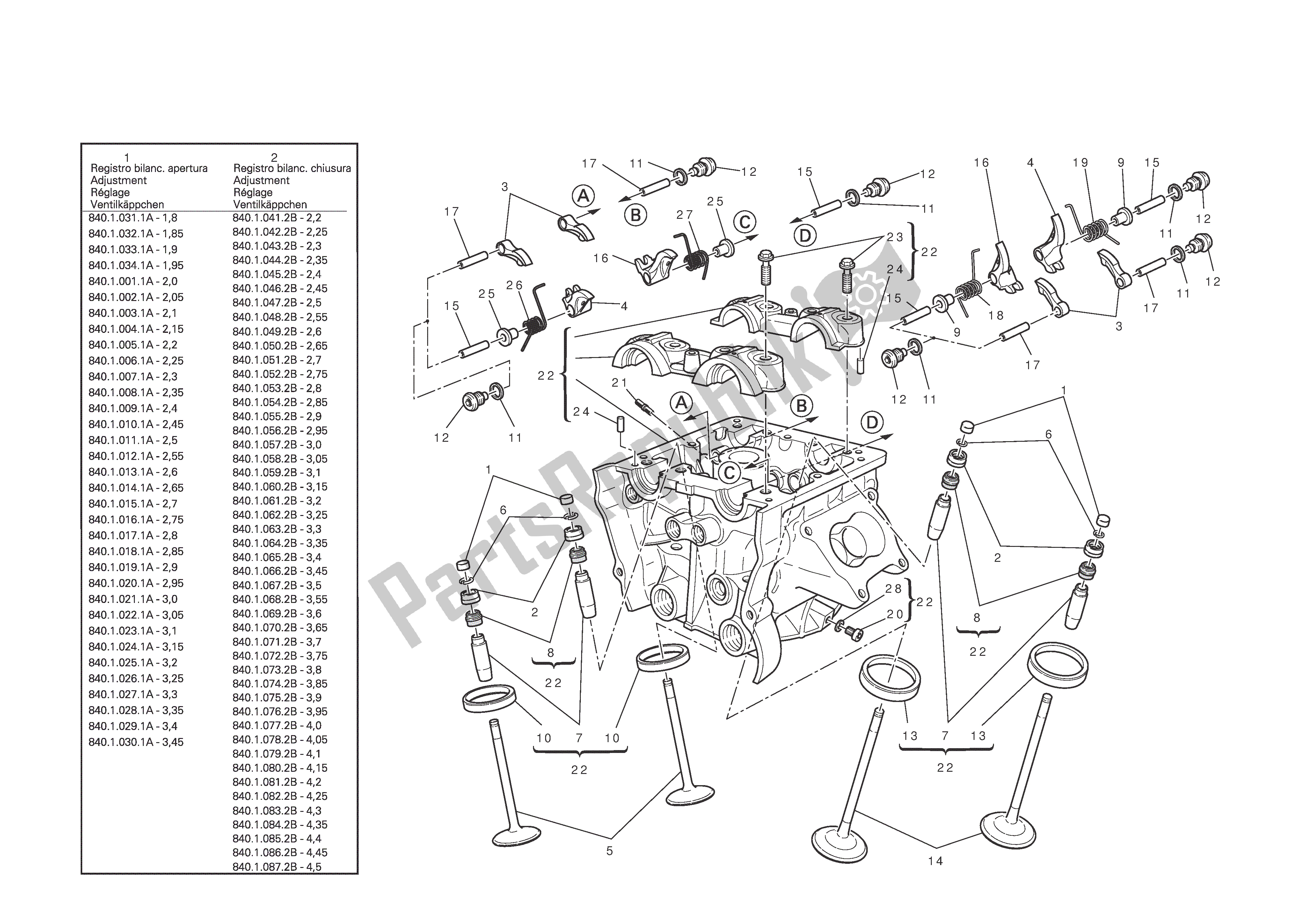 Todas las partes para Culata Vertical de Ducati Diavel AMG 1200 2013