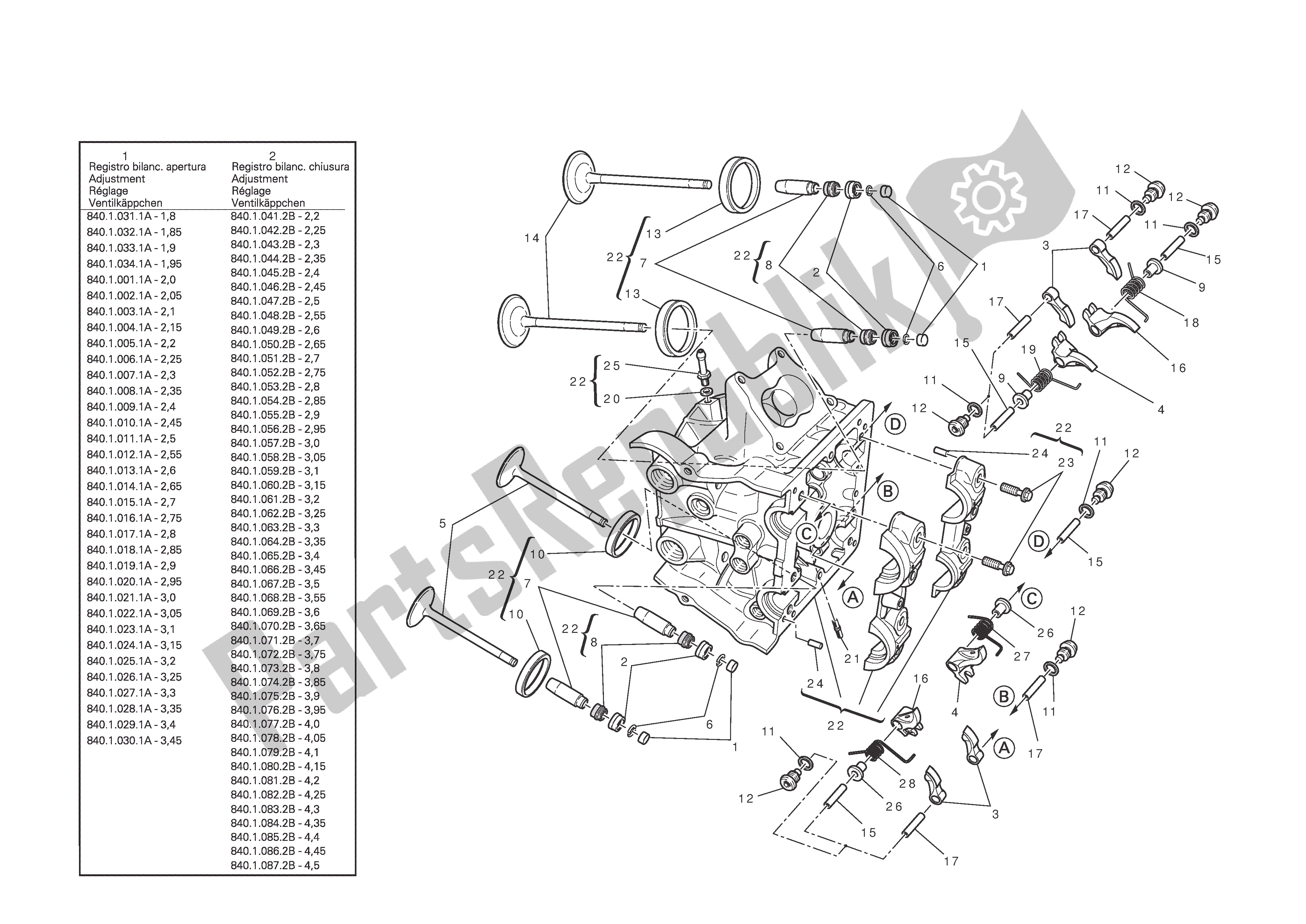 Todas las partes para Culata Horizontal de Ducati Diavel AMG 1200 2013
