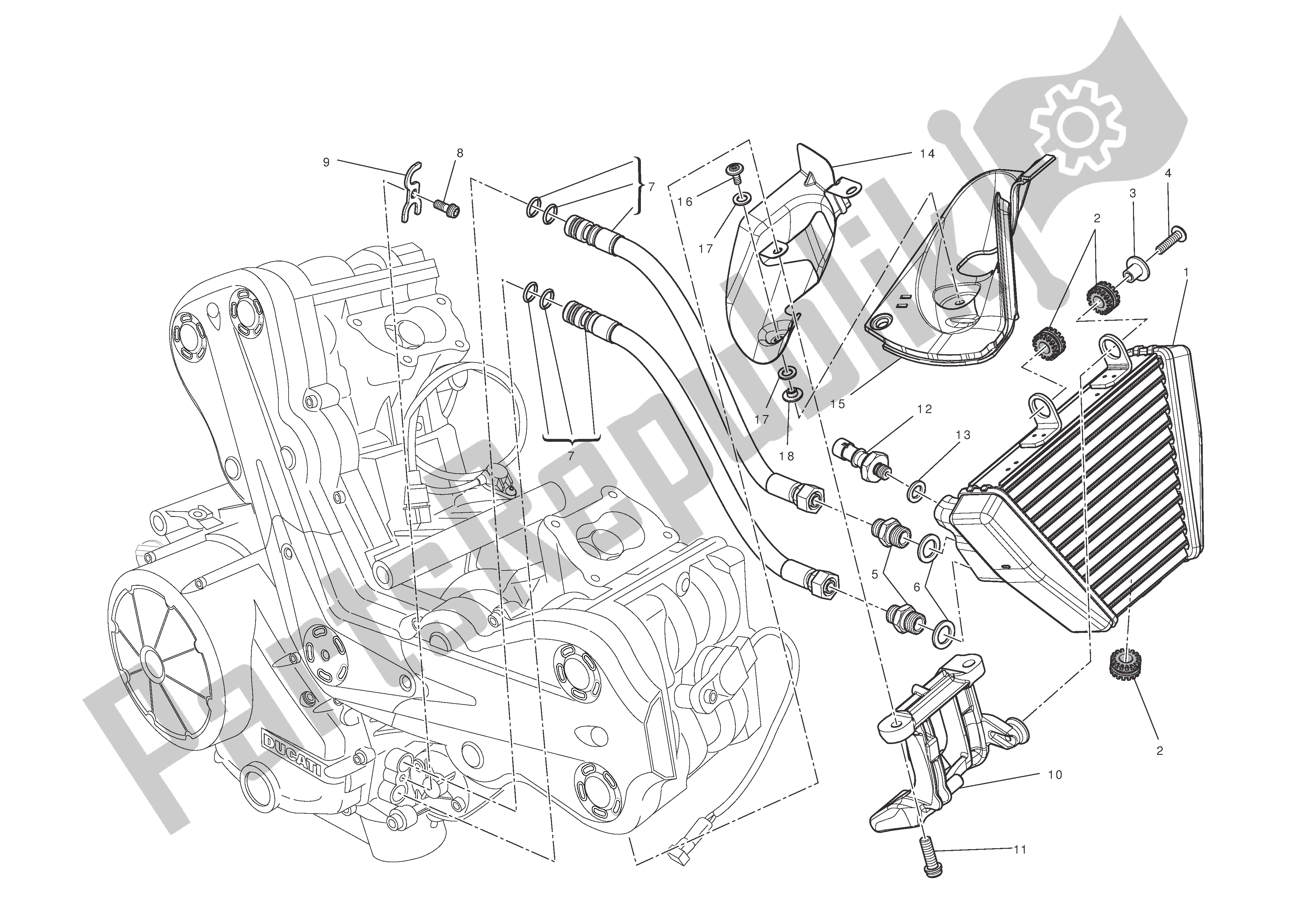 Todas las partes para Enfriador De Aceite de Ducati Diavel AMG 1200 2013