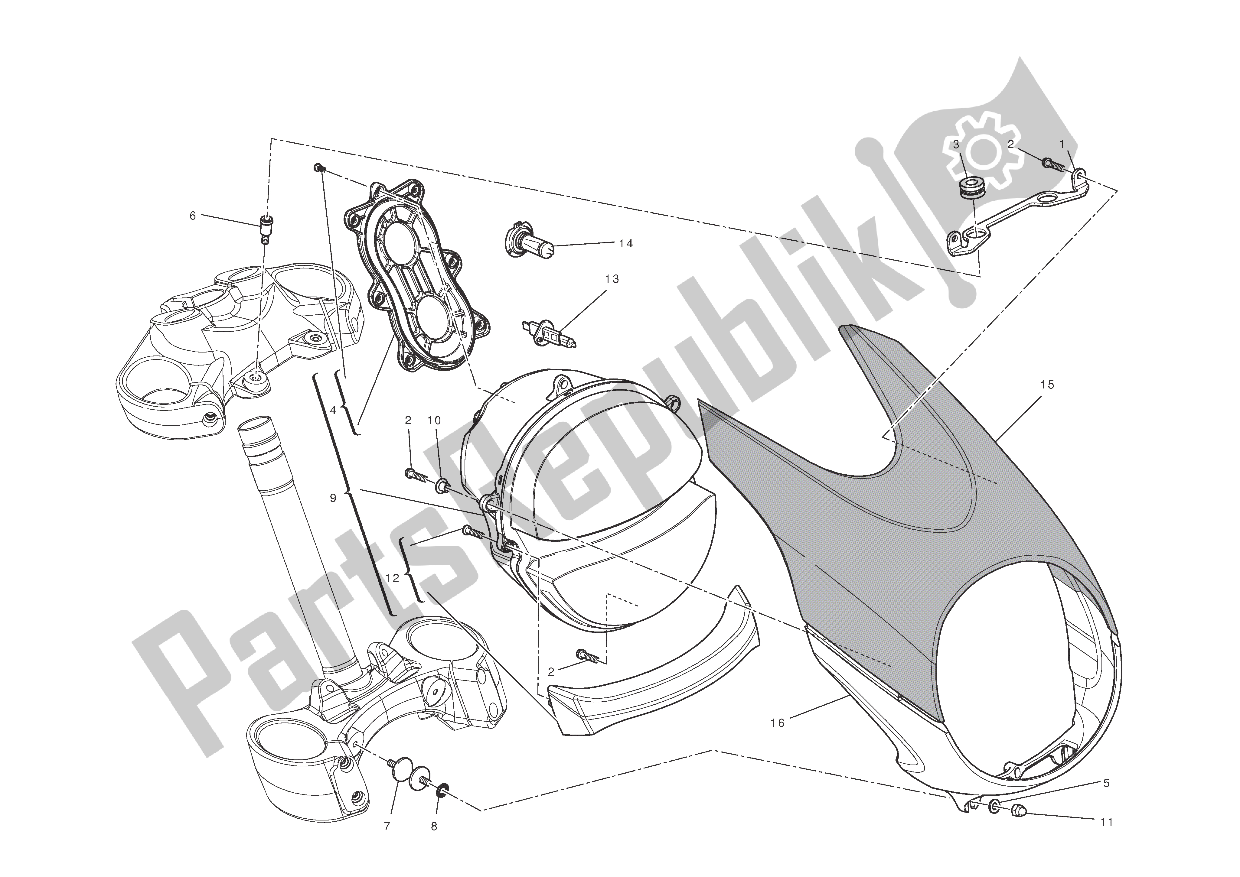 Todas las partes para Faro de Ducati Diavel AMG 1200 2013