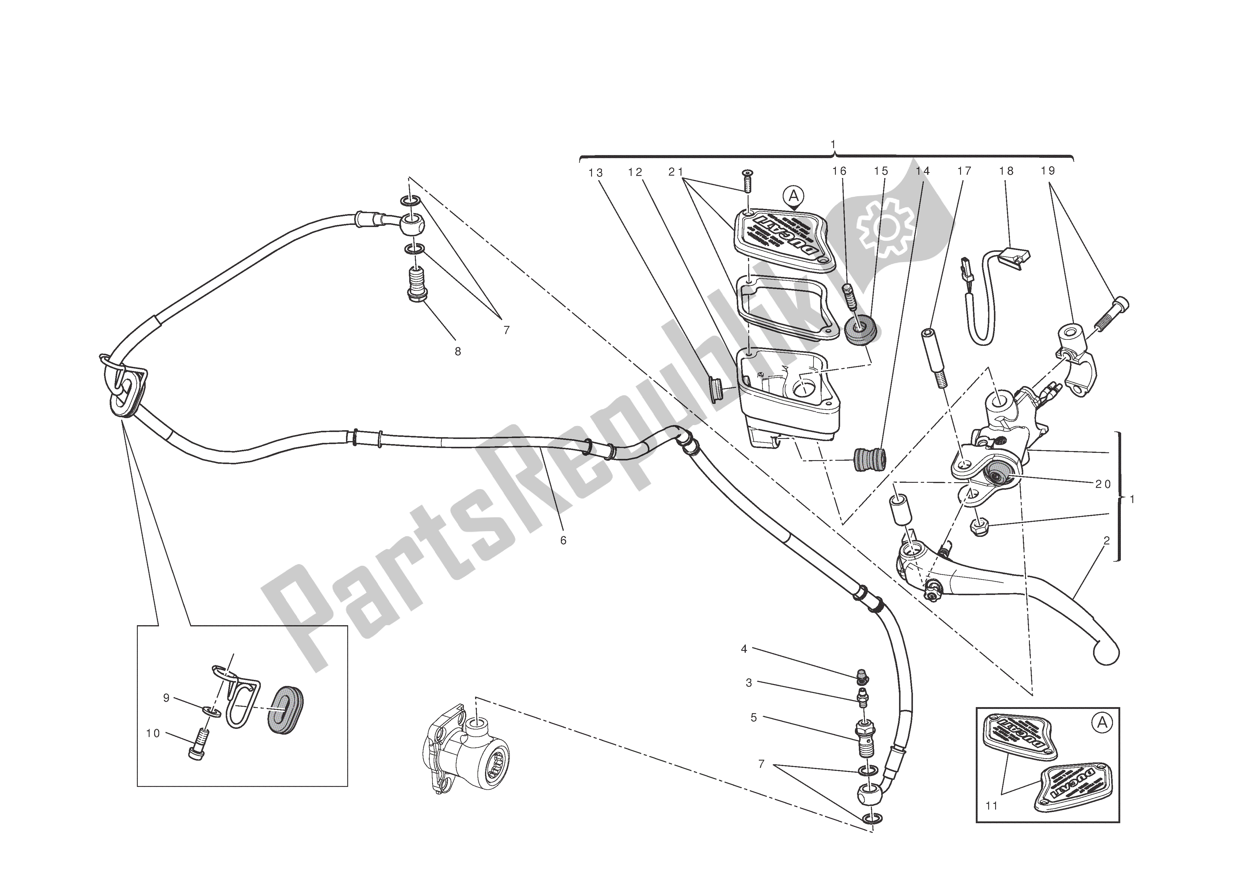 Alle onderdelen voor de Koppeling Controle van de Ducati Diavel Carbon 1200 2011