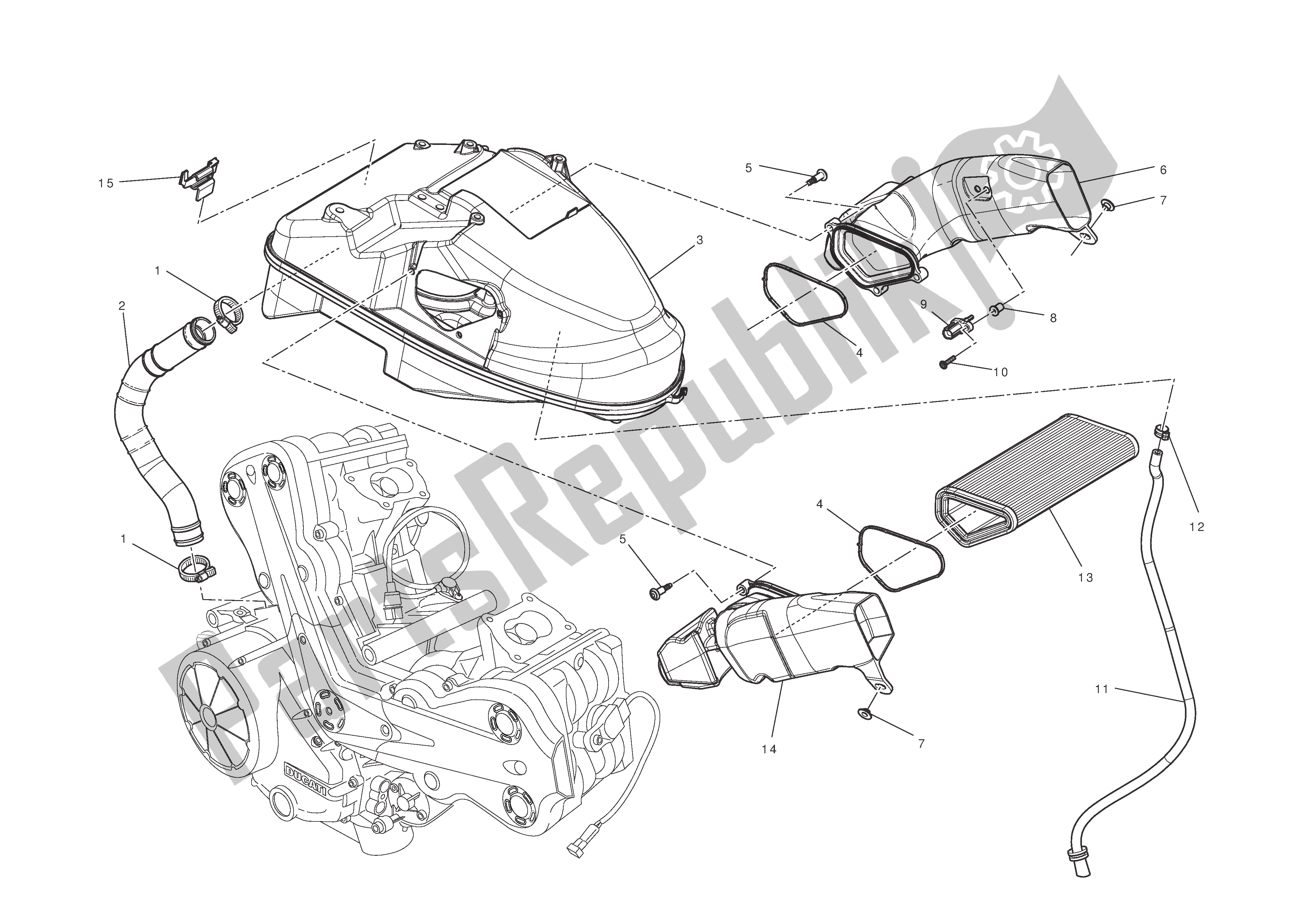Todas las partes para Toma De Aire - Respiradero De Aceite de Ducati Diavel Carbon 1200 2011