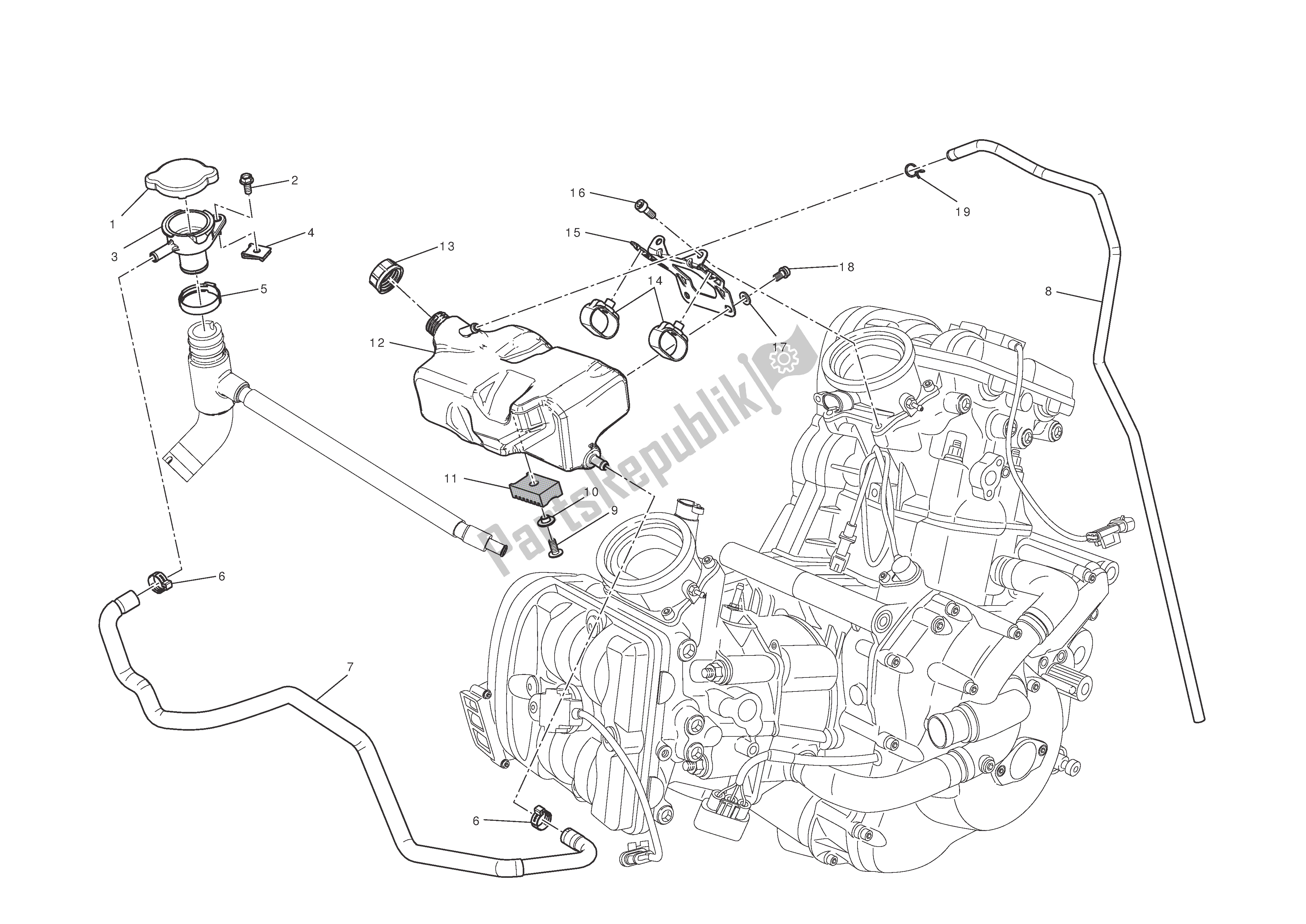 Alle onderdelen voor de Expansievat van de Ducati Diavel Carbon 1200 2011
