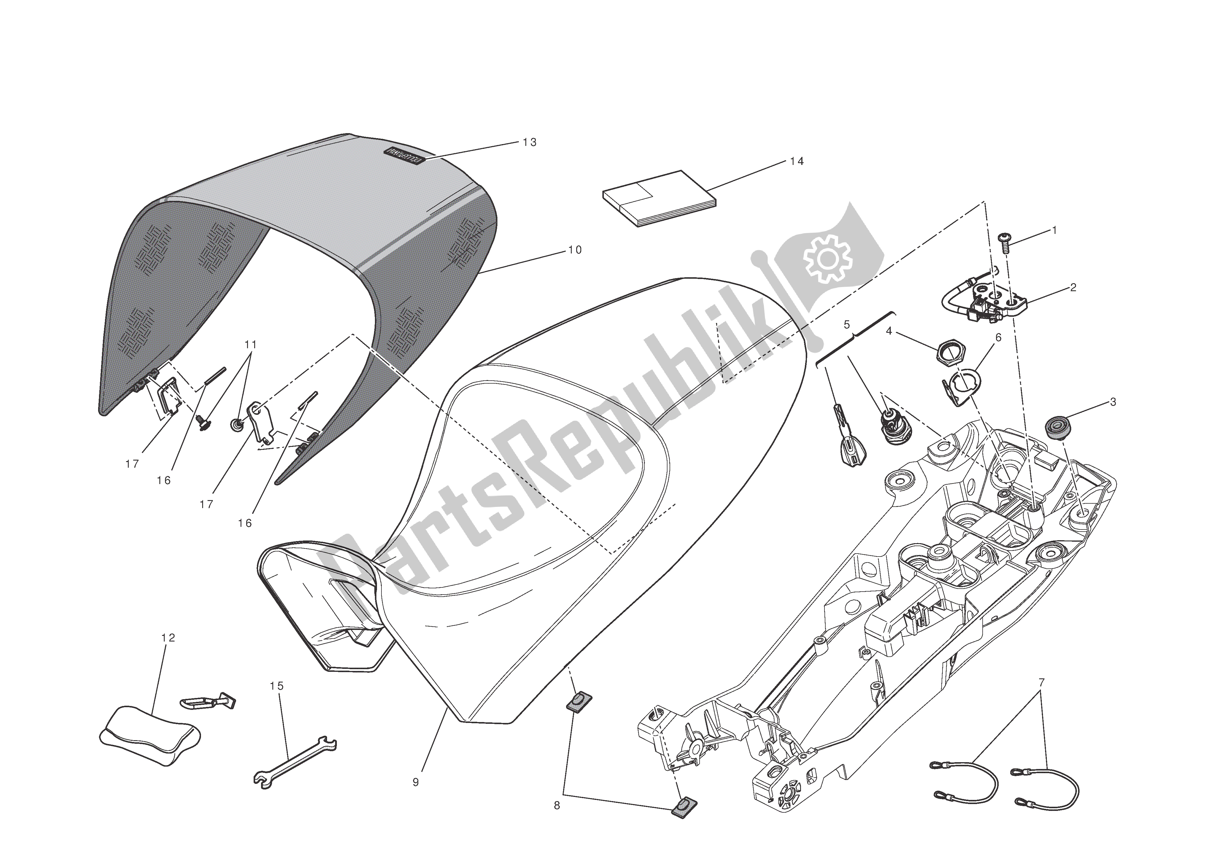 Todas las partes para Asiento de Ducati Diavel Carbon 1200 2011