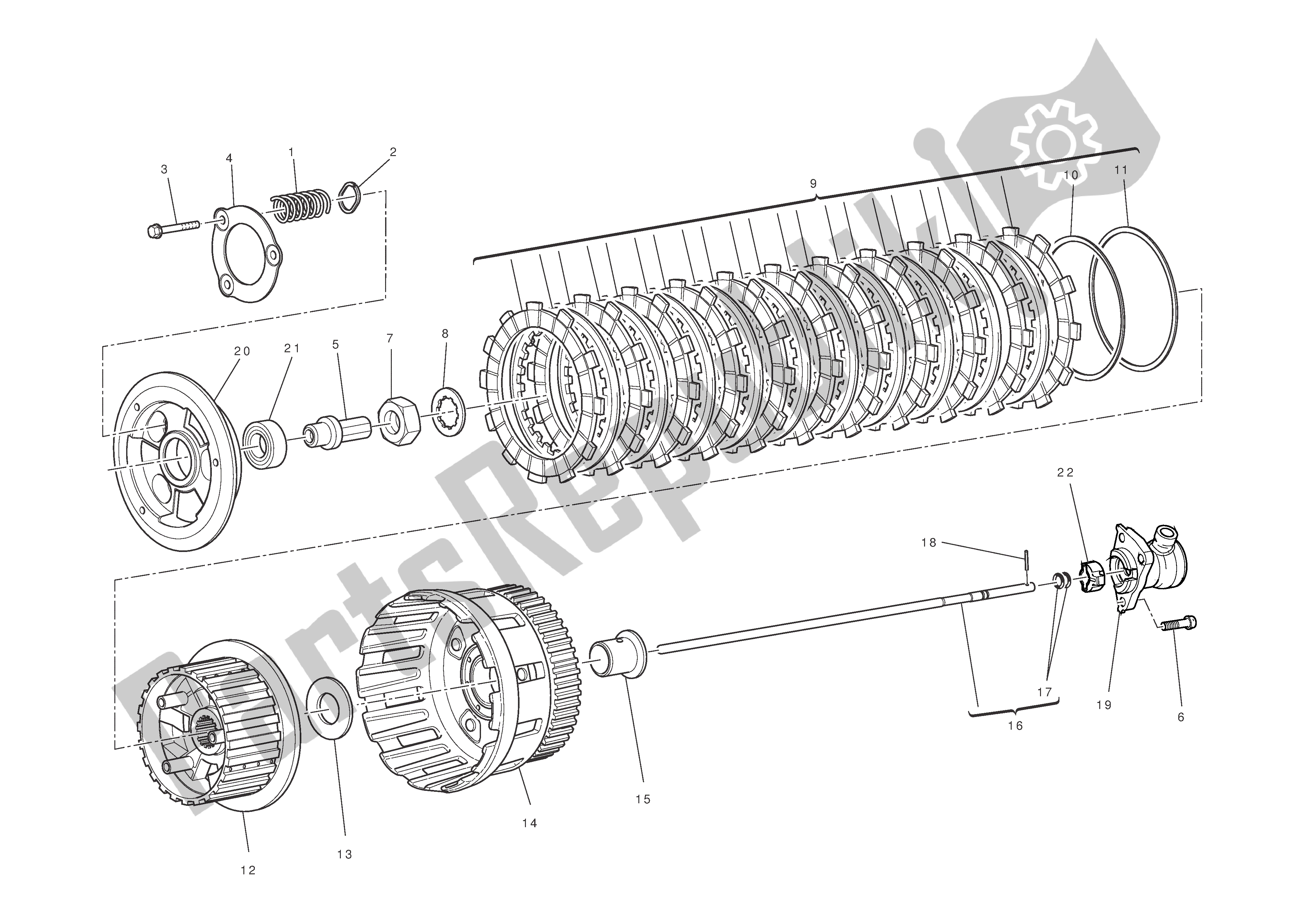 Alle onderdelen voor de Koppeling van de Ducati Diavel Carbon 1200 2011