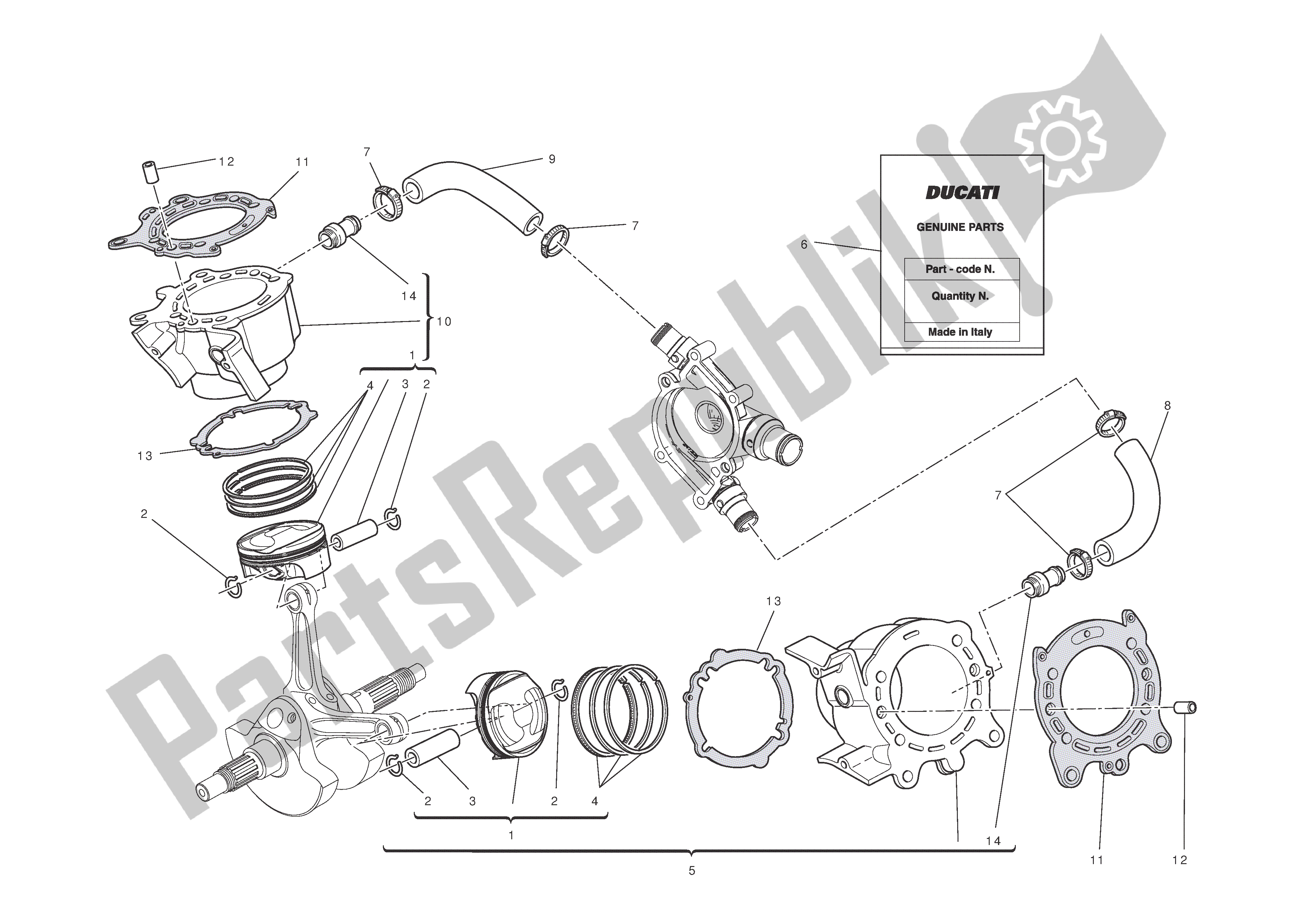 Todas las partes para Cilindros - Pistones de Ducati Diavel Carbon 1200 2011