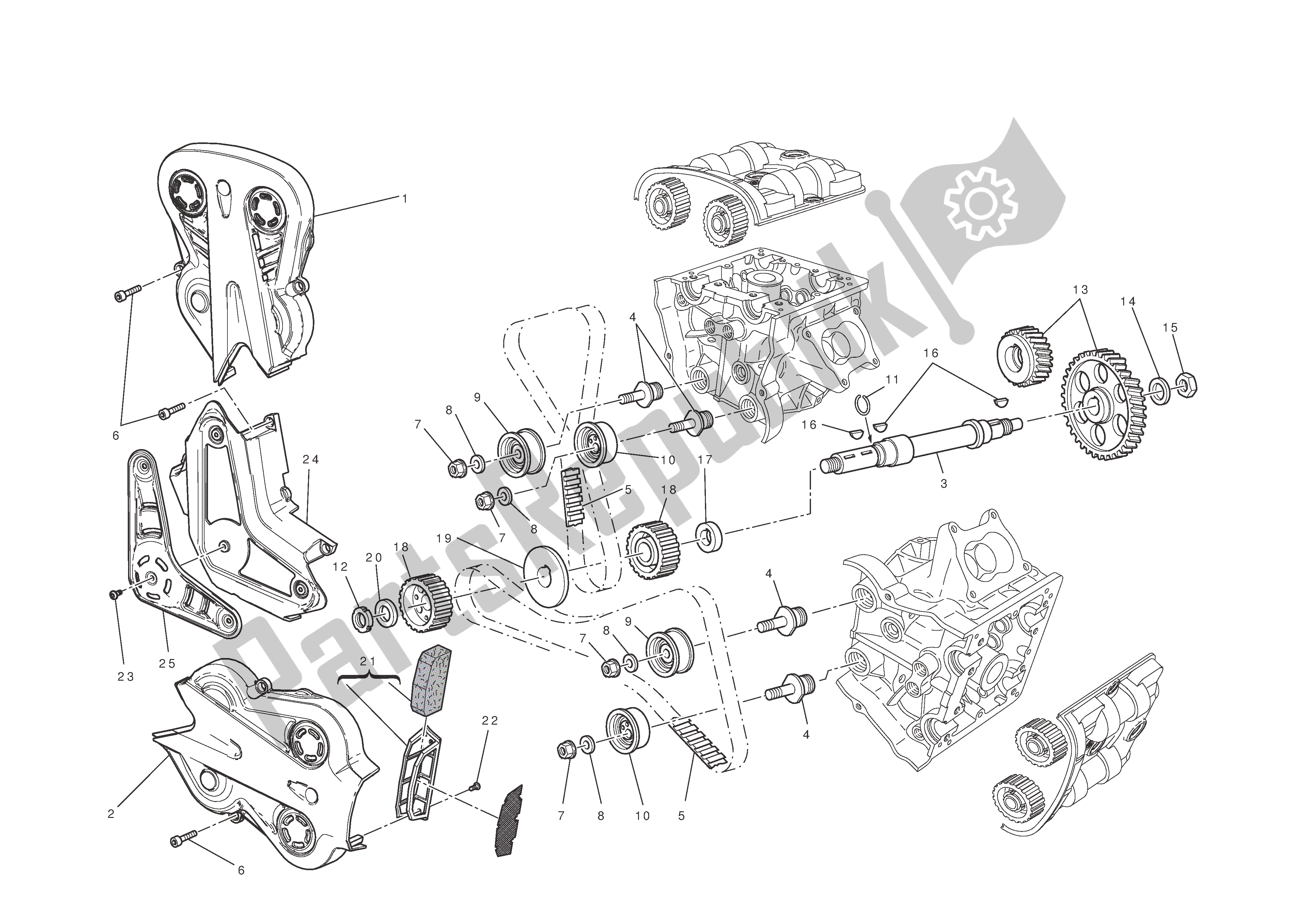 Alle onderdelen voor de Timing Systeem van de Ducati Diavel Carbon 1200 2011