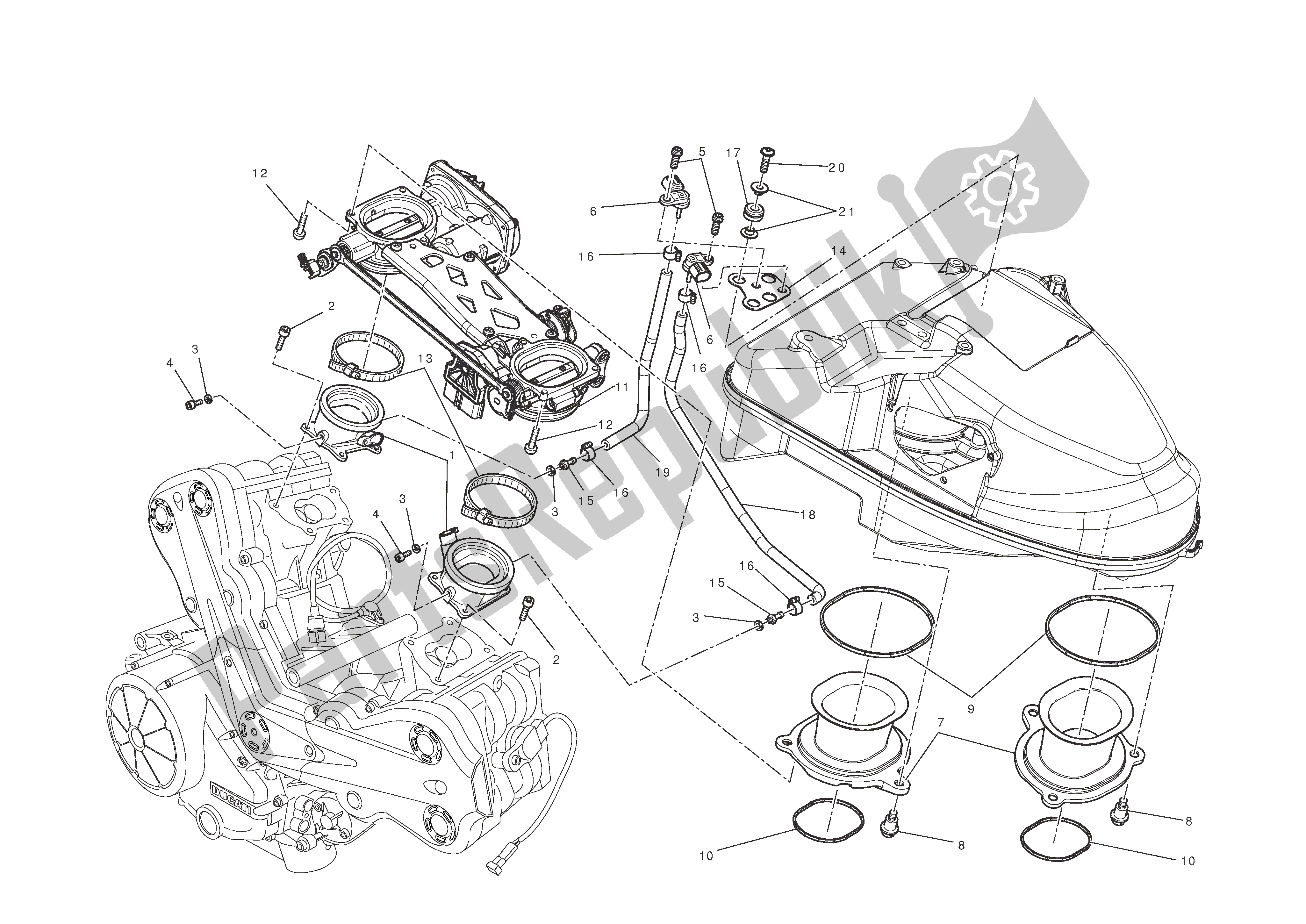 Tutte le parti per il Corpo Farfallato del Ducati Diavel Carbon 1200 2011