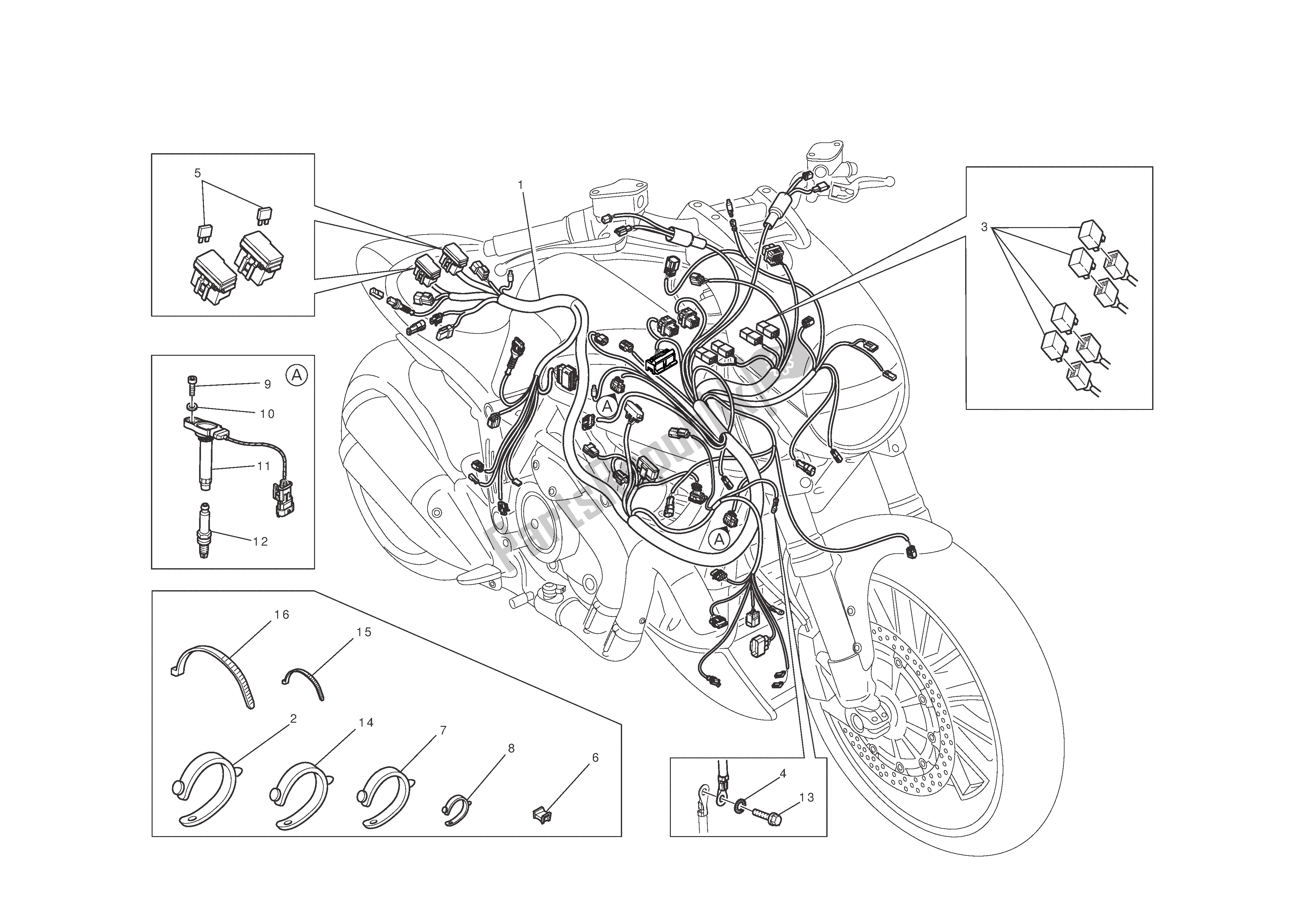 Alle onderdelen voor de Elektrisch Systeem van de Ducati Diavel Carbon 1200 2011