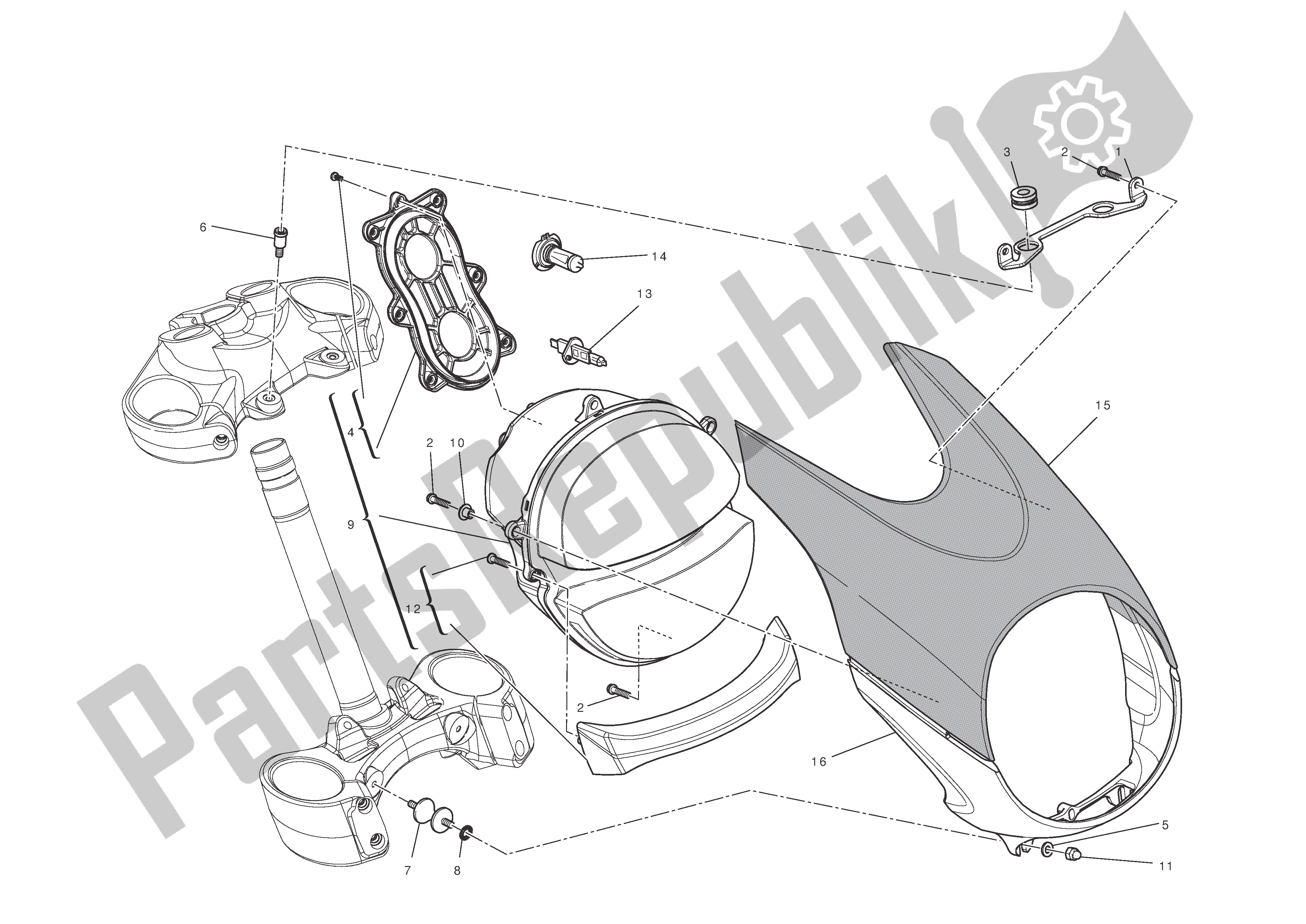 Wszystkie części do Reflektor Ducati Diavel Carbon 1200 2011