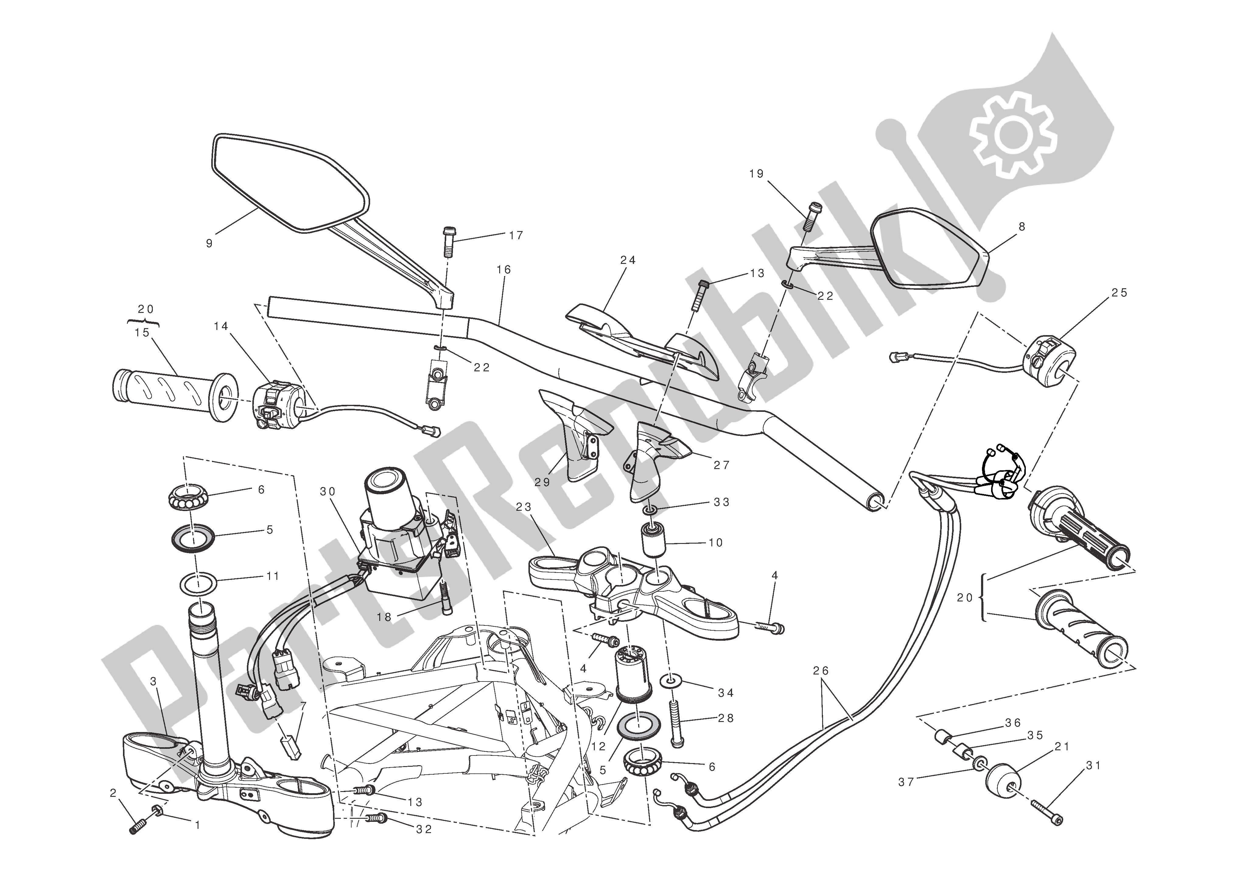 Todas las partes para Manillar Y Controles de Ducati Diavel Carbon 1200 2011