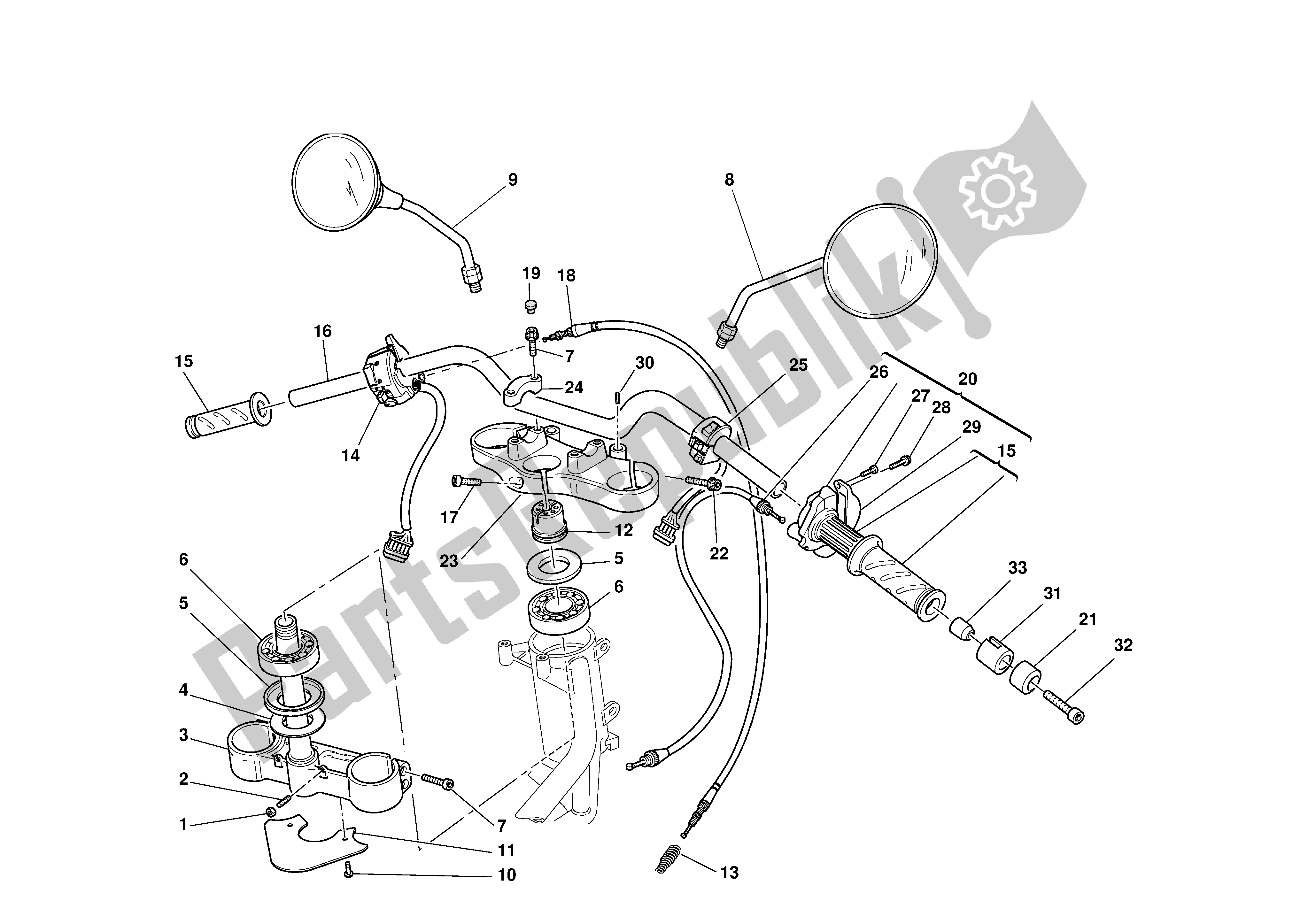 Alle onderdelen voor de Stuur En Bedieningselementen van de Ducati Monster S 1000 2003