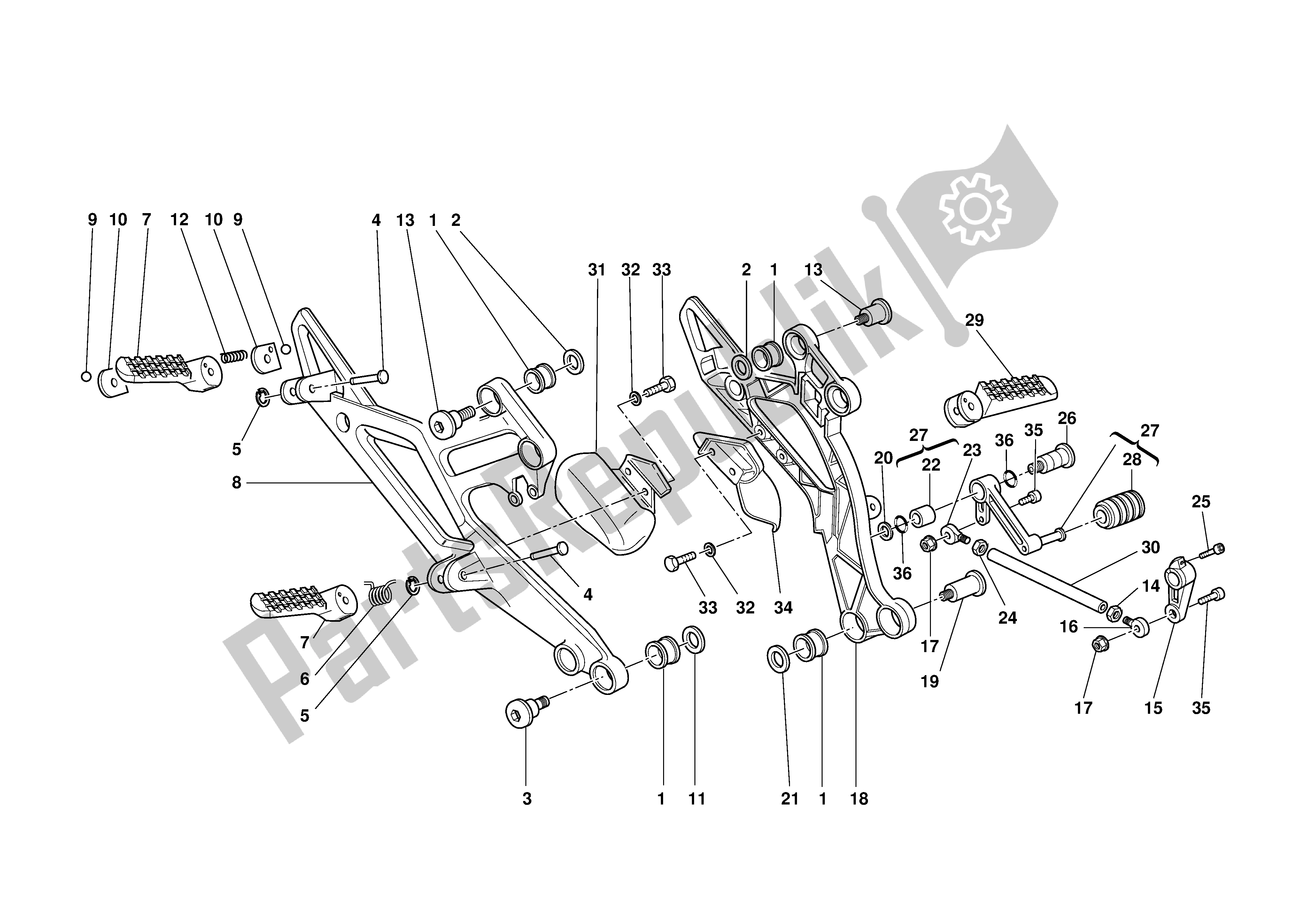 Todas las partes para Palanca De Cambio De Marchas-reposapiés de Ducati Monster S 1000 2003