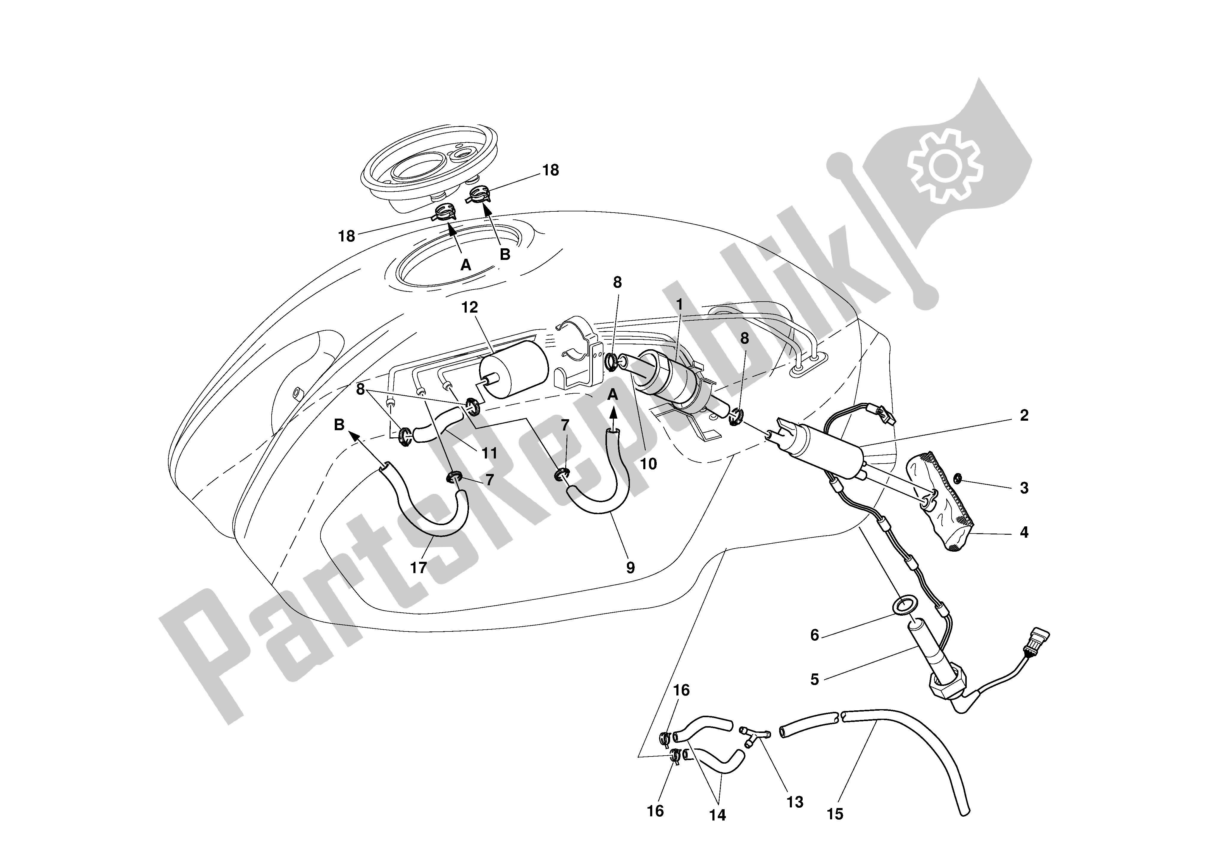 Todas las partes para Sistema De Combustible de Ducati Monster S 1000 2003