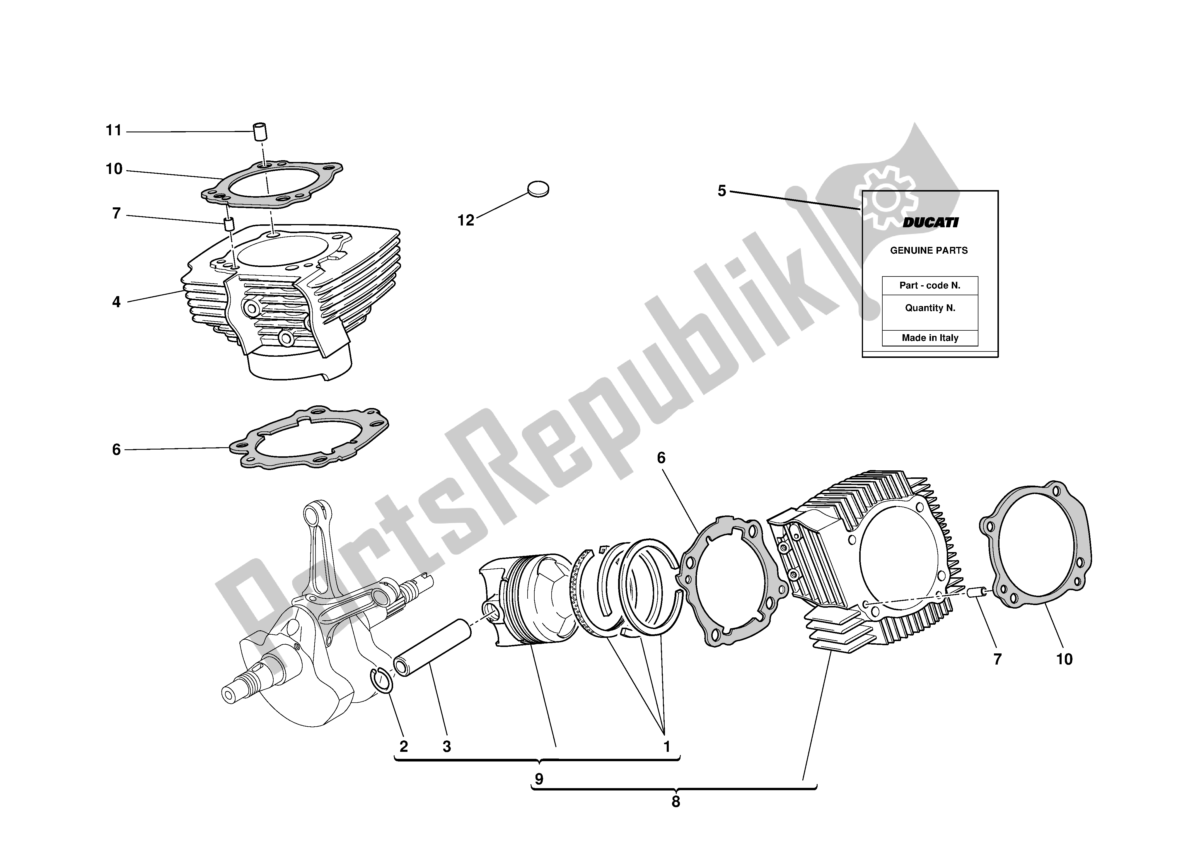 Todas las partes para Cilindros - Pistones de Ducati Monster S 1000 2003