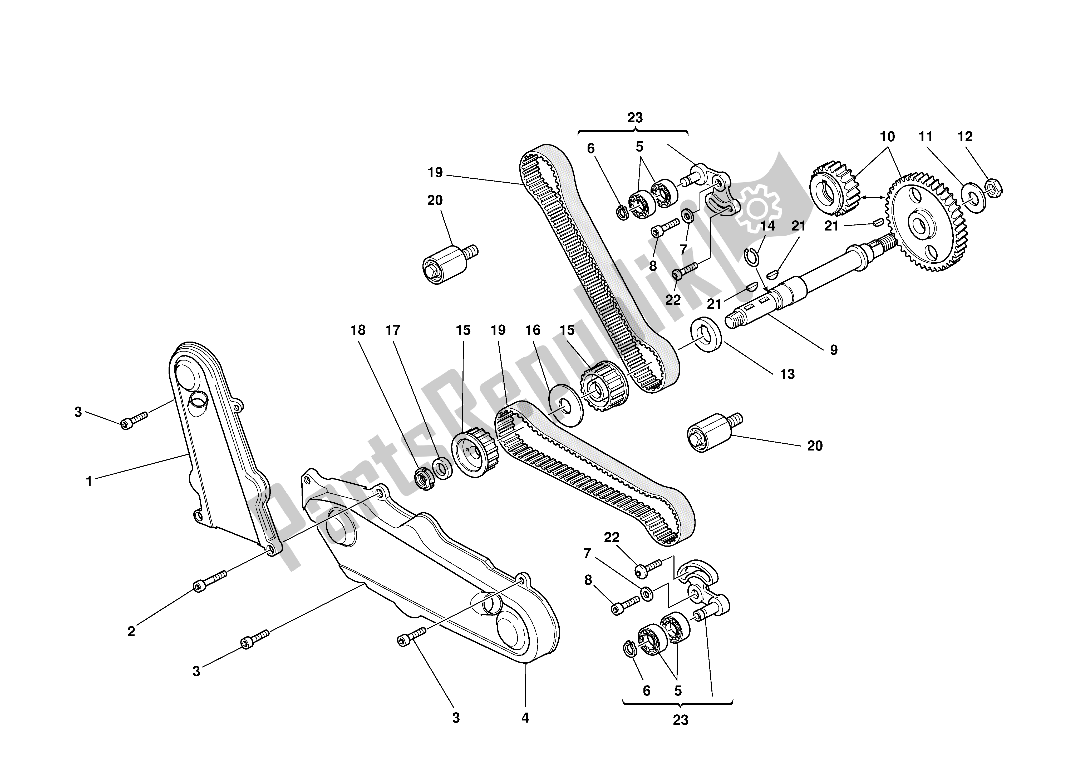 Alle onderdelen voor de Timing van de Ducati Monster S 1000 2003