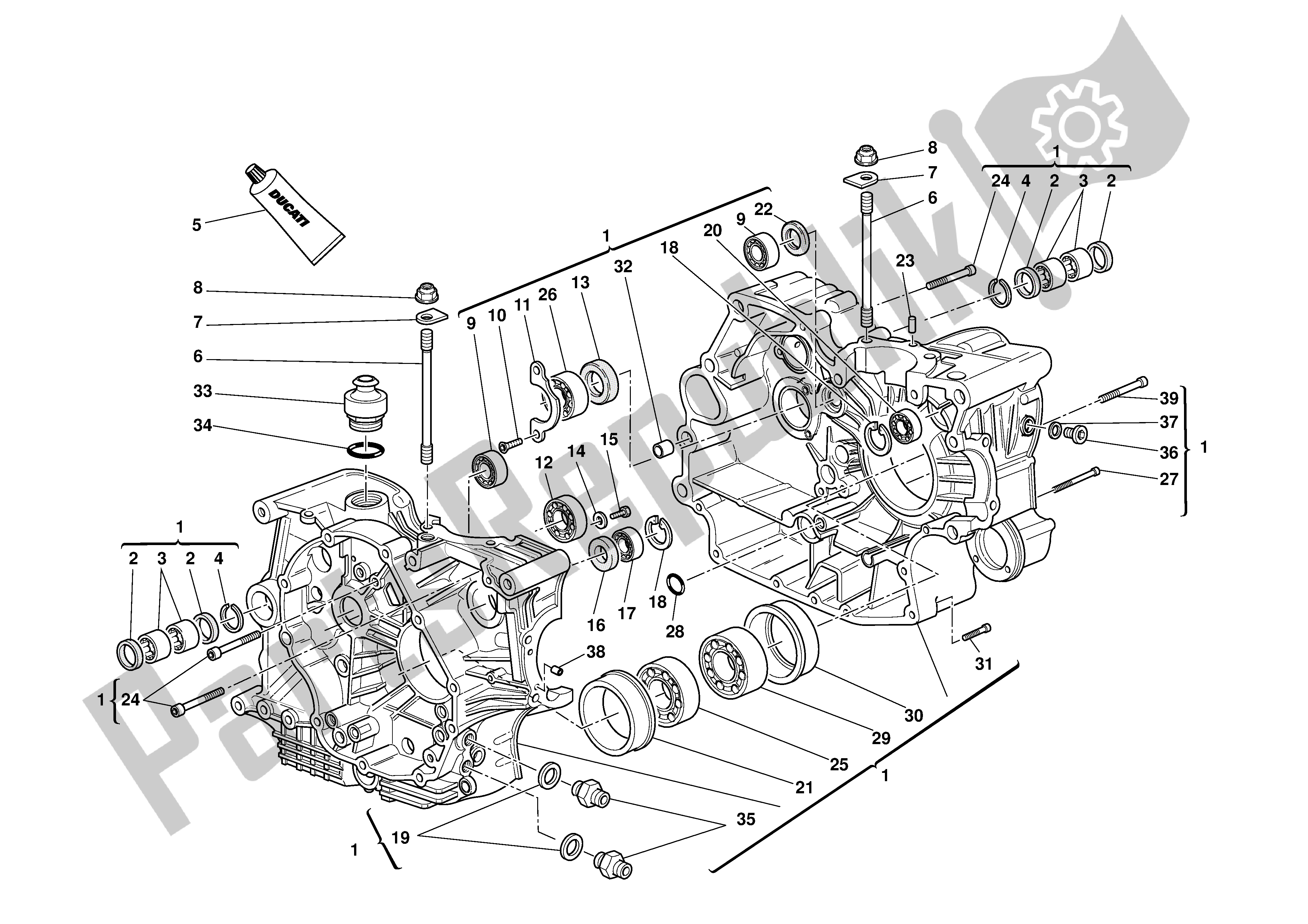 Alle onderdelen voor de Halve Carters van de Ducati Monster S 1000 2003