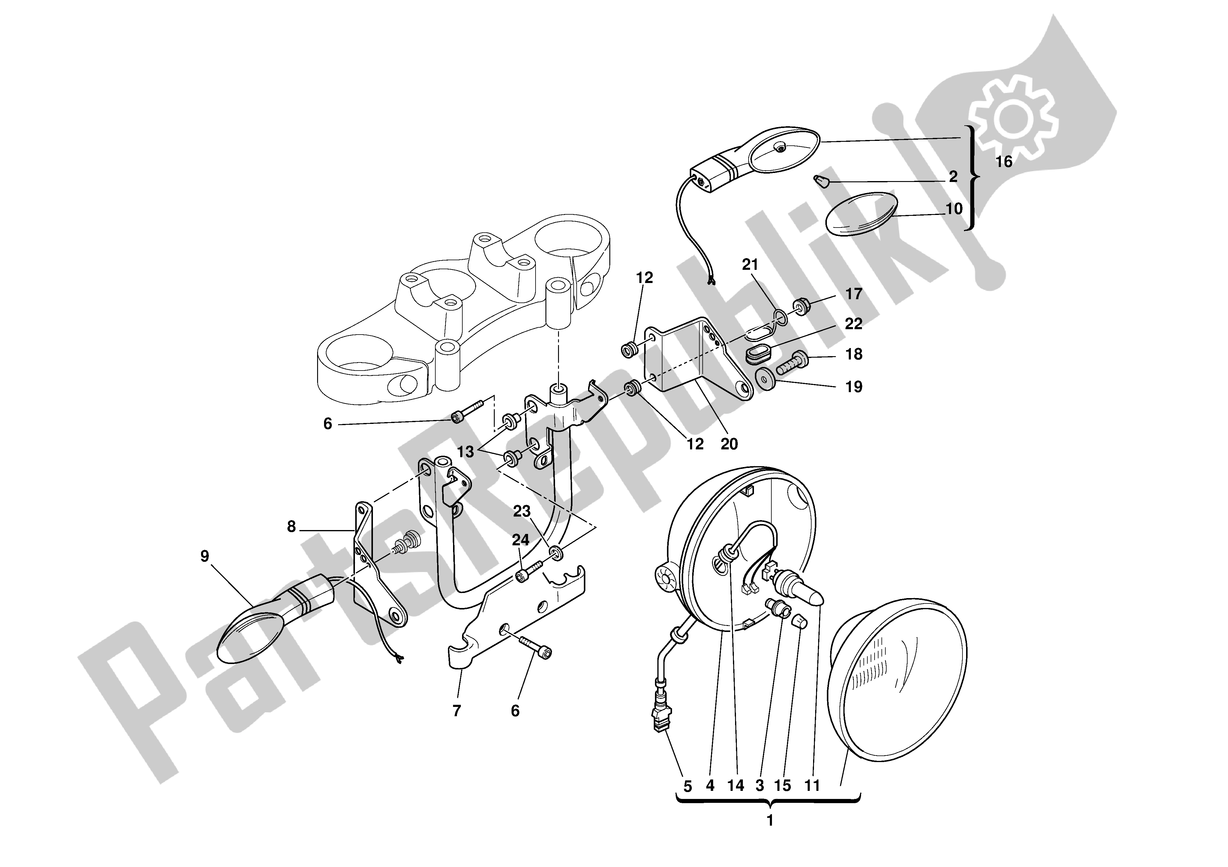 Todas las partes para Faro Delantero de Ducati Monster S 1000 2003