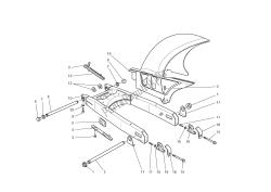 bras oscillant et chaîne d'entraînement