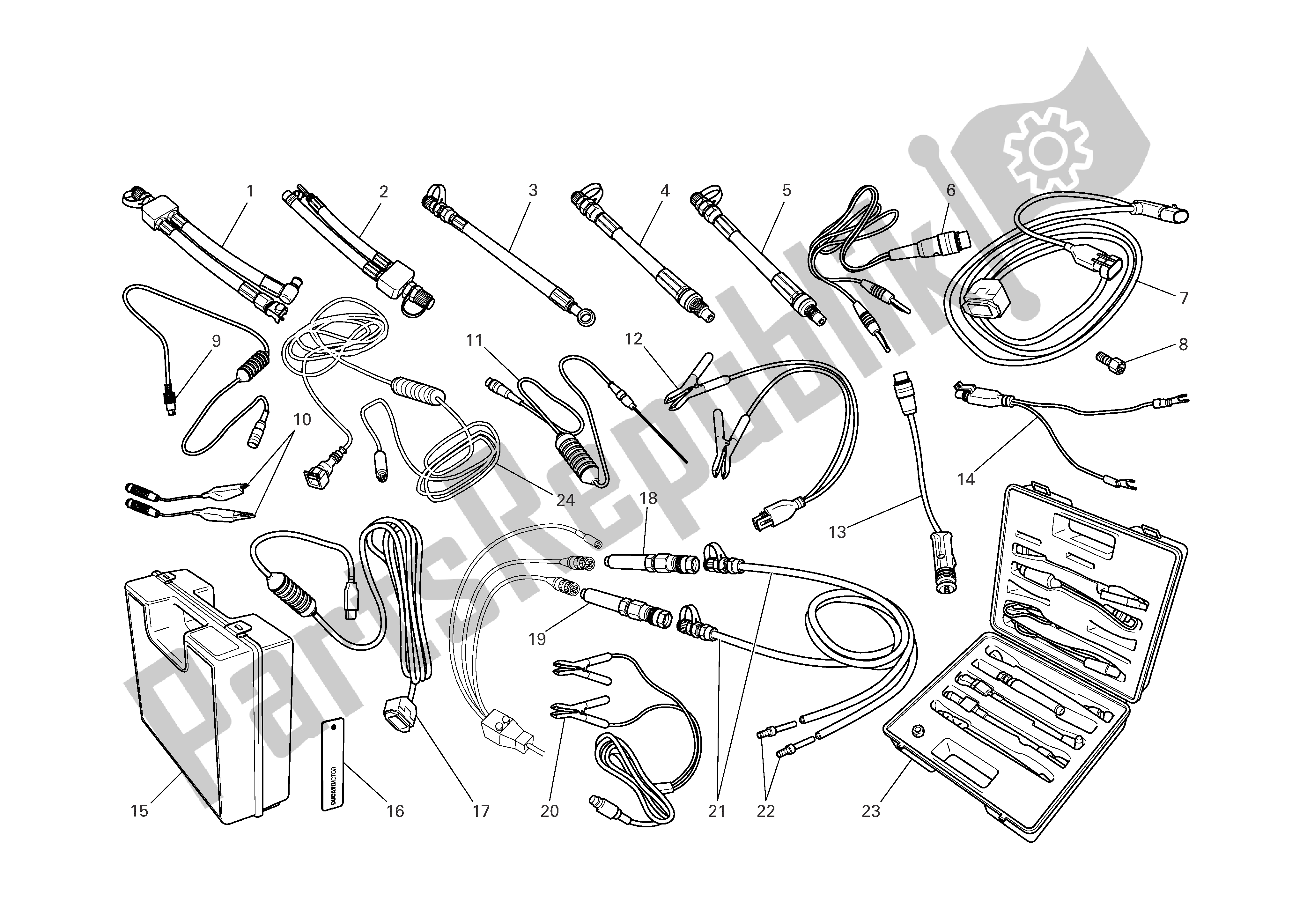 Alle onderdelen voor de Werkplaats Service Tools van de Ducati Monster 695 2008