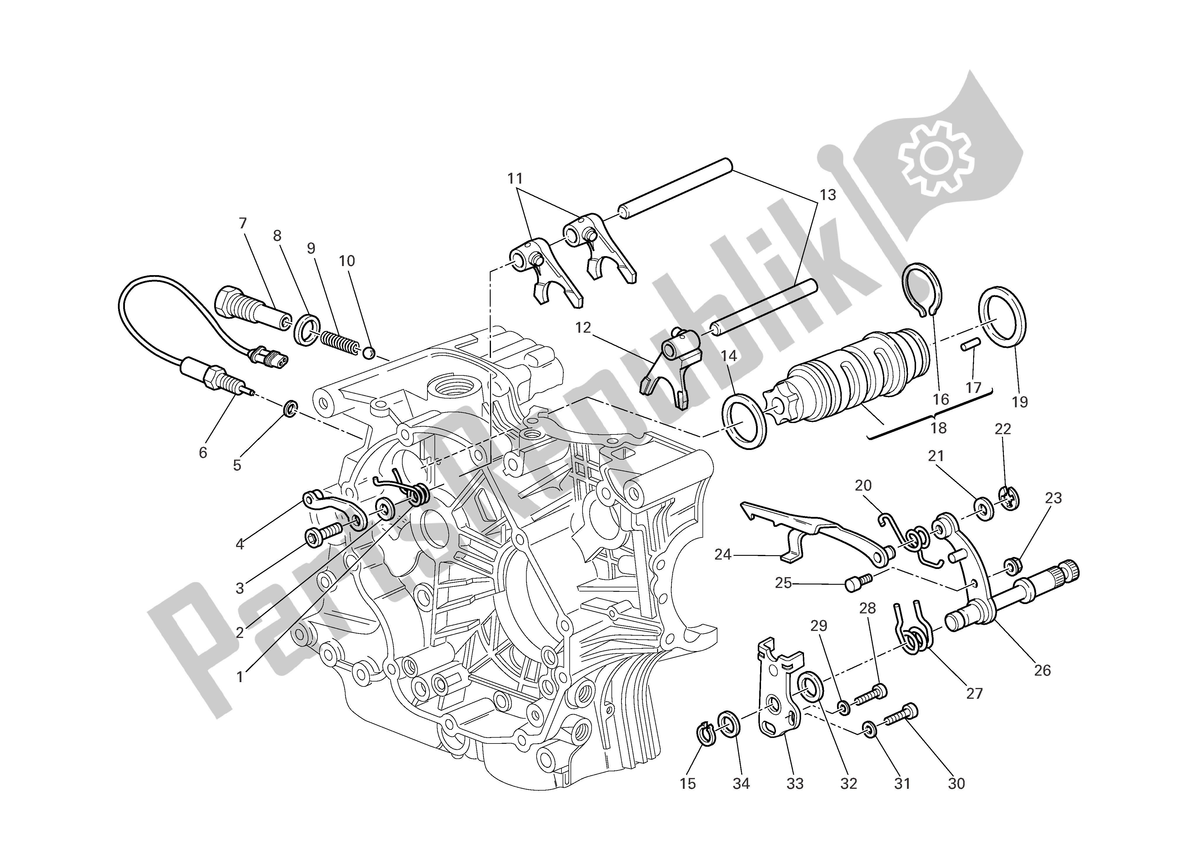 Alle onderdelen voor de Schakeling van de Ducati Monster 695 2008