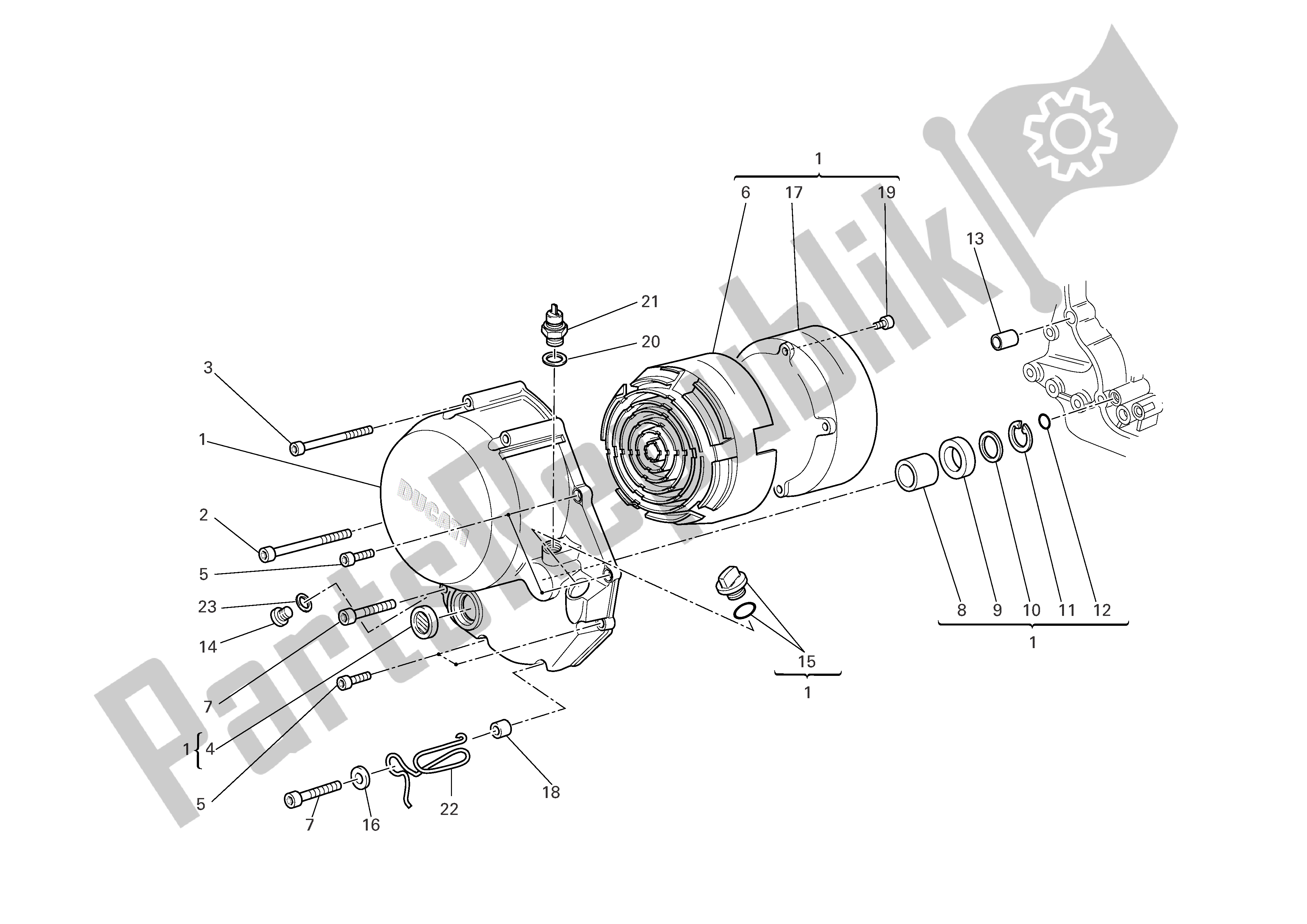 Todas las partes para Tapa Del Cárter Del Lado Del Embrague de Ducati Monster 695 2008