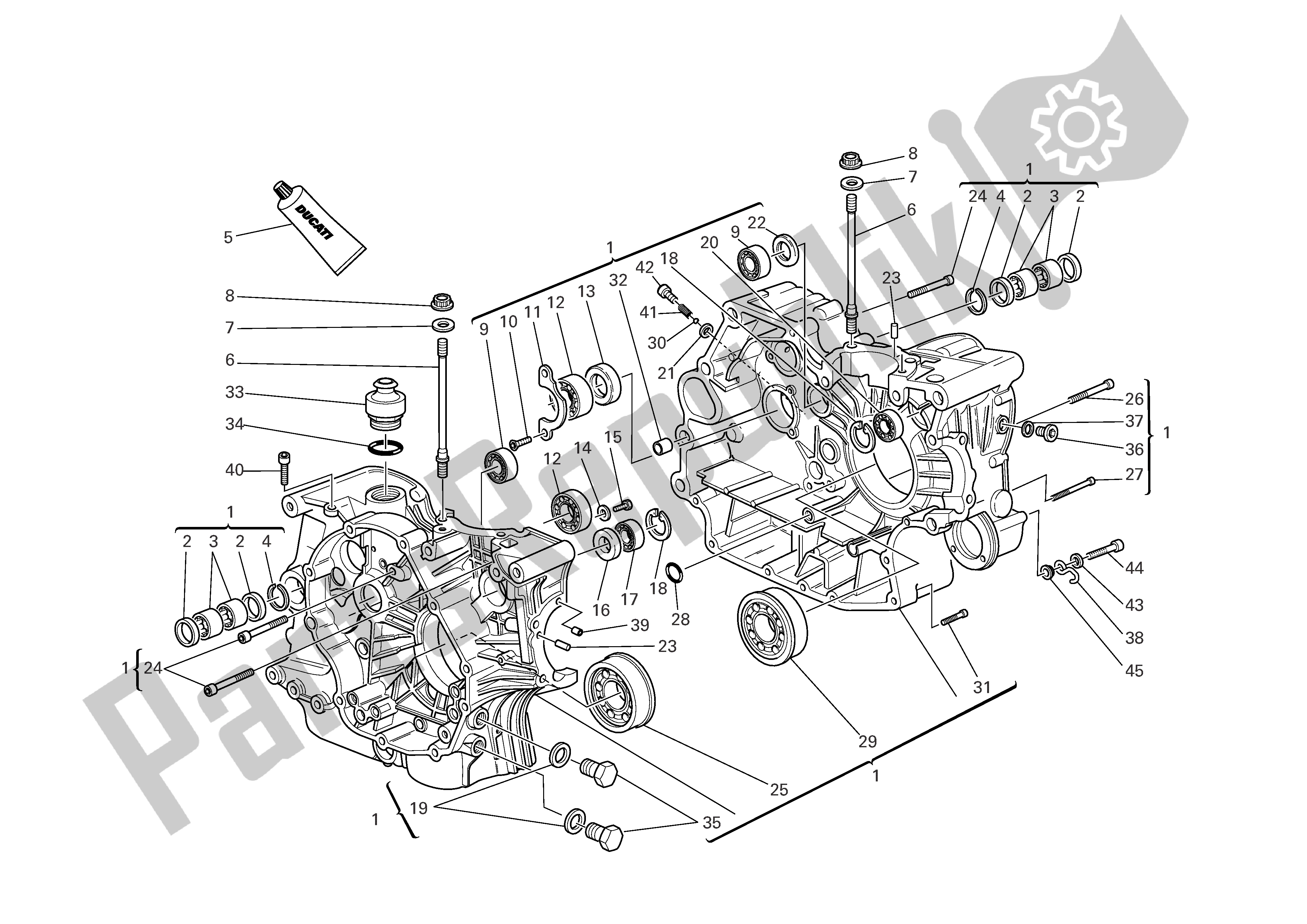 Todas las partes para Mitades Del Cárter de Ducati Monster 695 2008