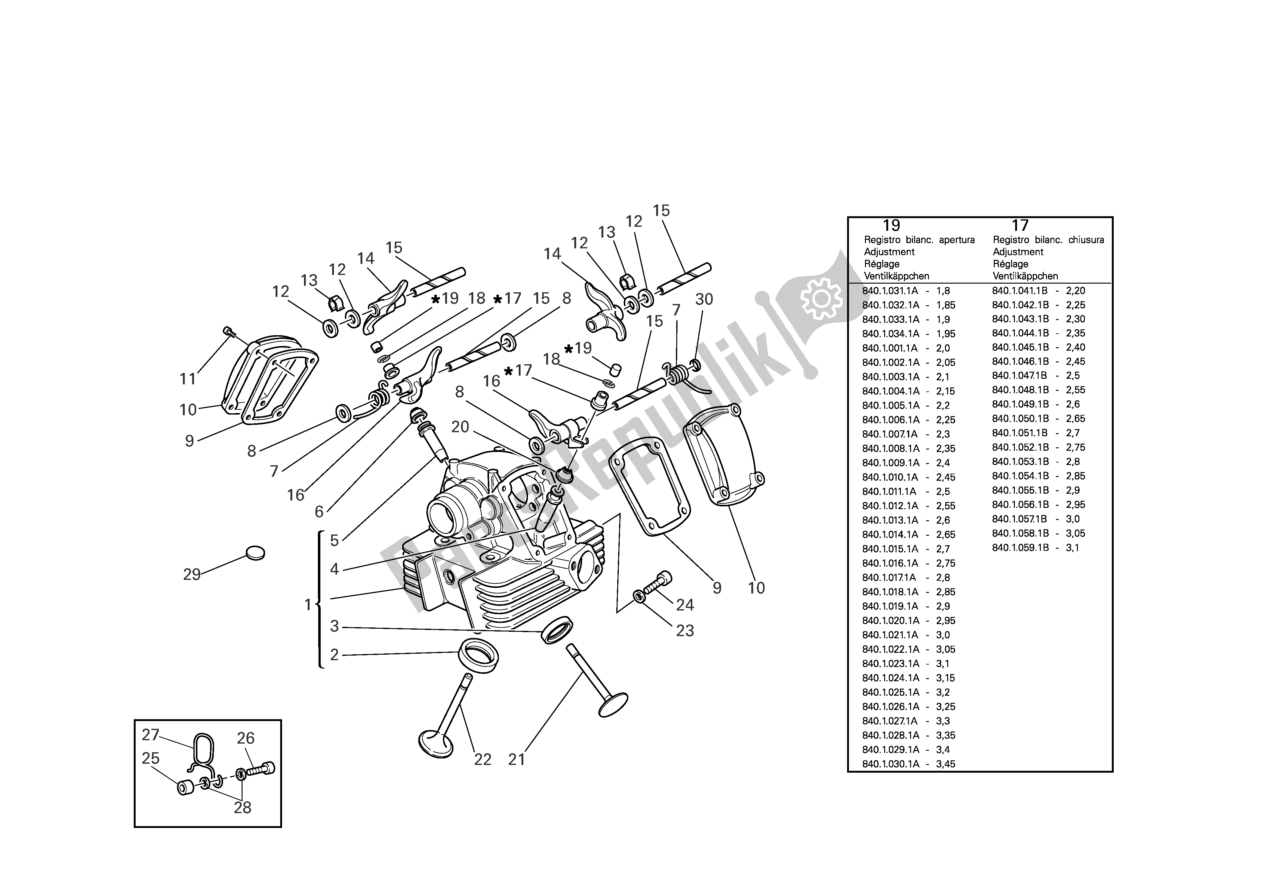 Alle onderdelen voor de Verticale Cilinderkop van de Ducati Monster 695 2008
